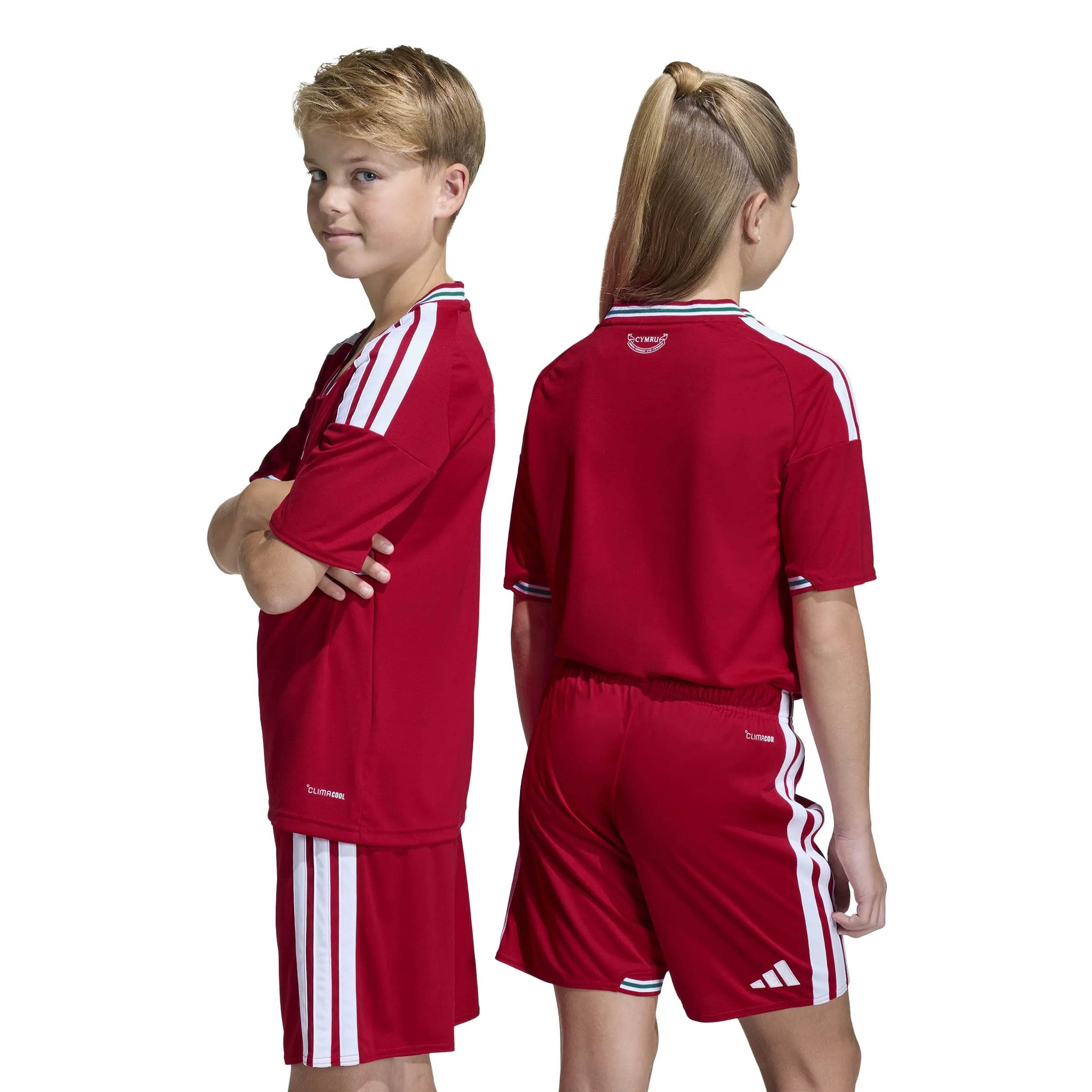 adidas 2026 Wales Youth Stadium Home Soccer Jersey (Models - Back)