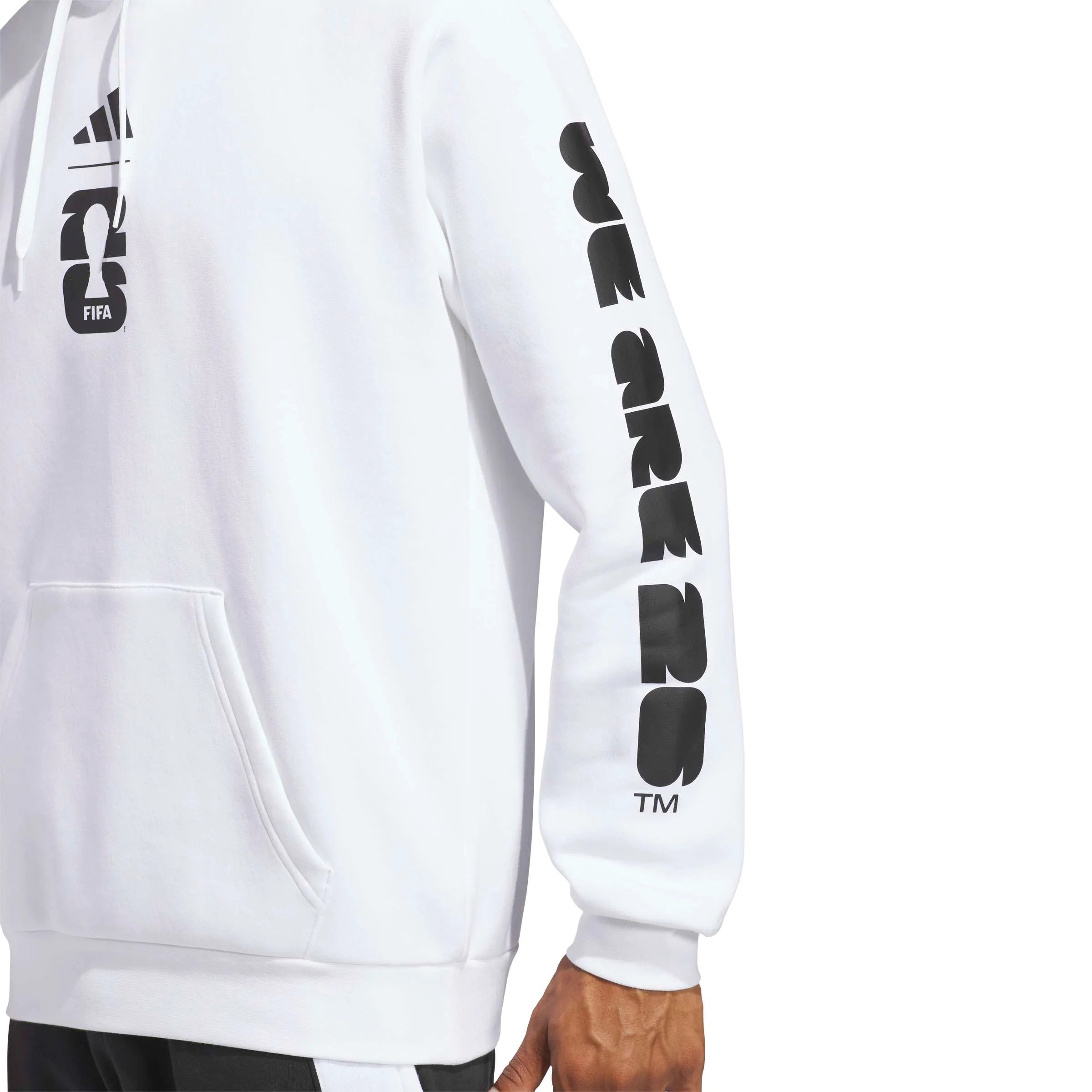 adidas 2026 World Cup Men's Match Ball Graphic Hoodie White (Detail 1)