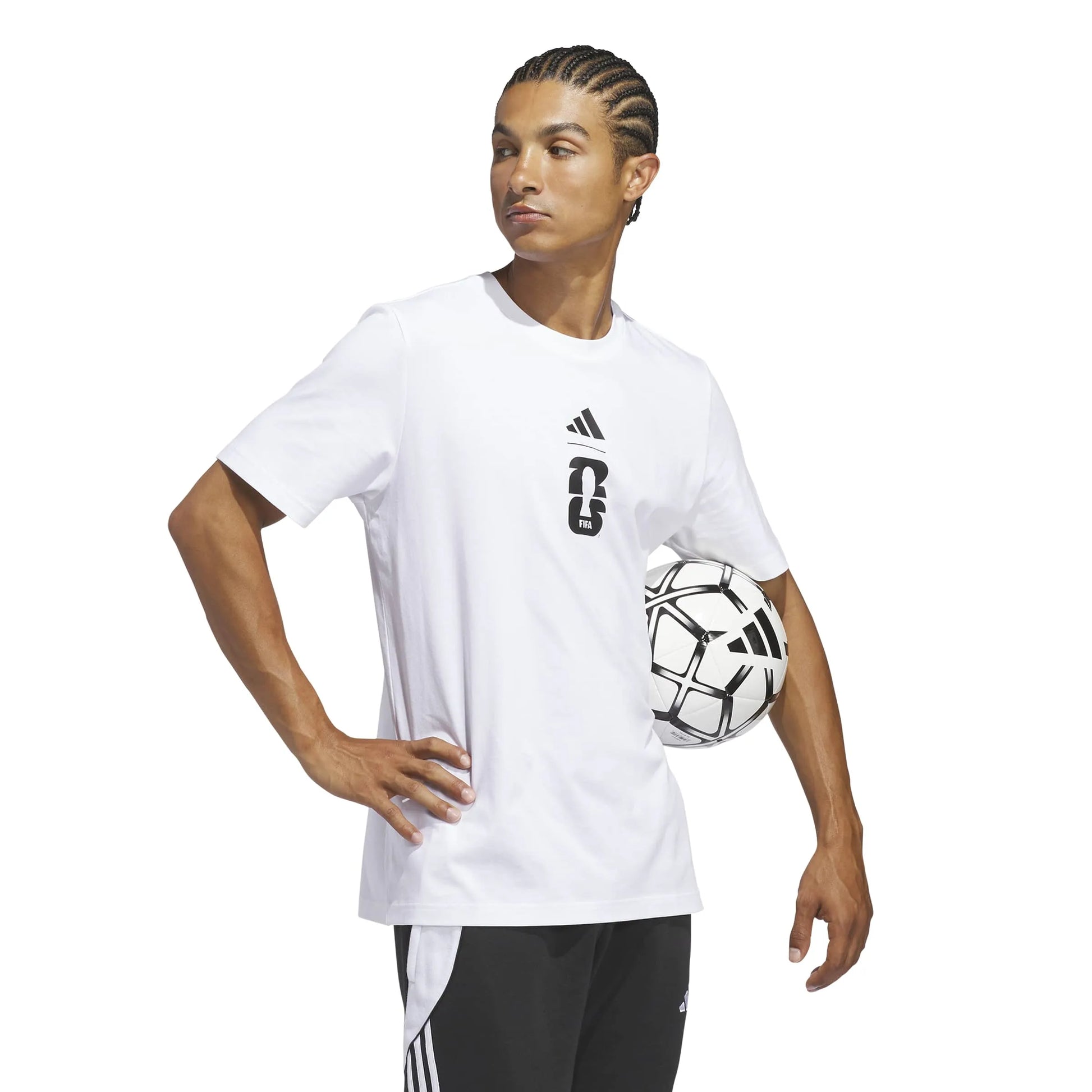 adidas 2026 World Cup Men's Match Ball Graphic Tee (Model - Side)