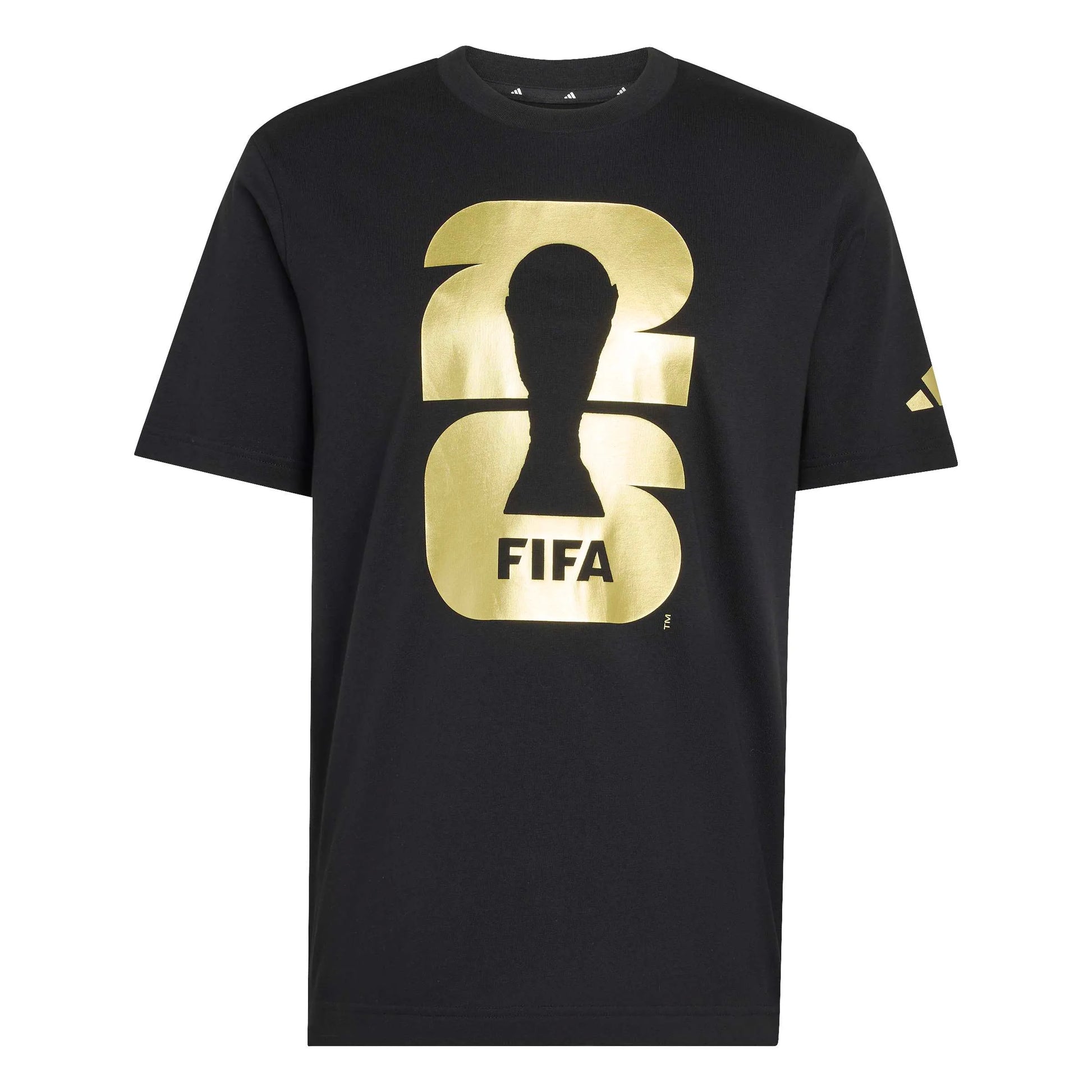 adidas 2026 World Cup Men's Official Emblem Tee Black (Front)