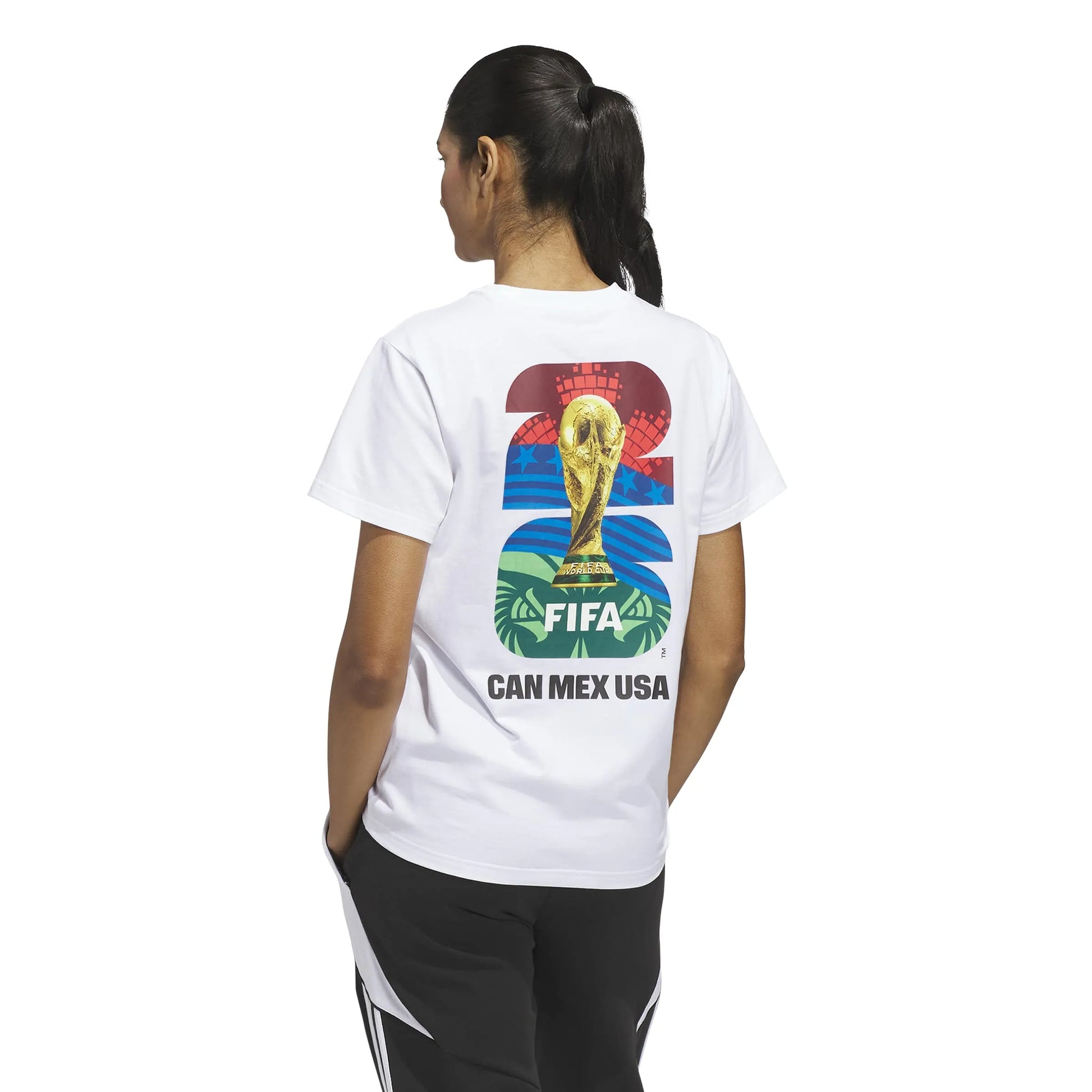 adidas 2026 World Cup Women's Match Ball Graphic Tee (Model - Back)