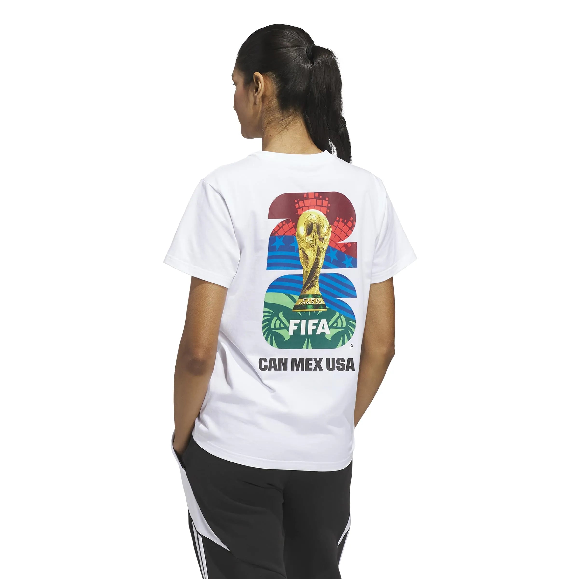 adidas 2026 World Cup Women's Match Ball Graphic Tee (Model - Back)