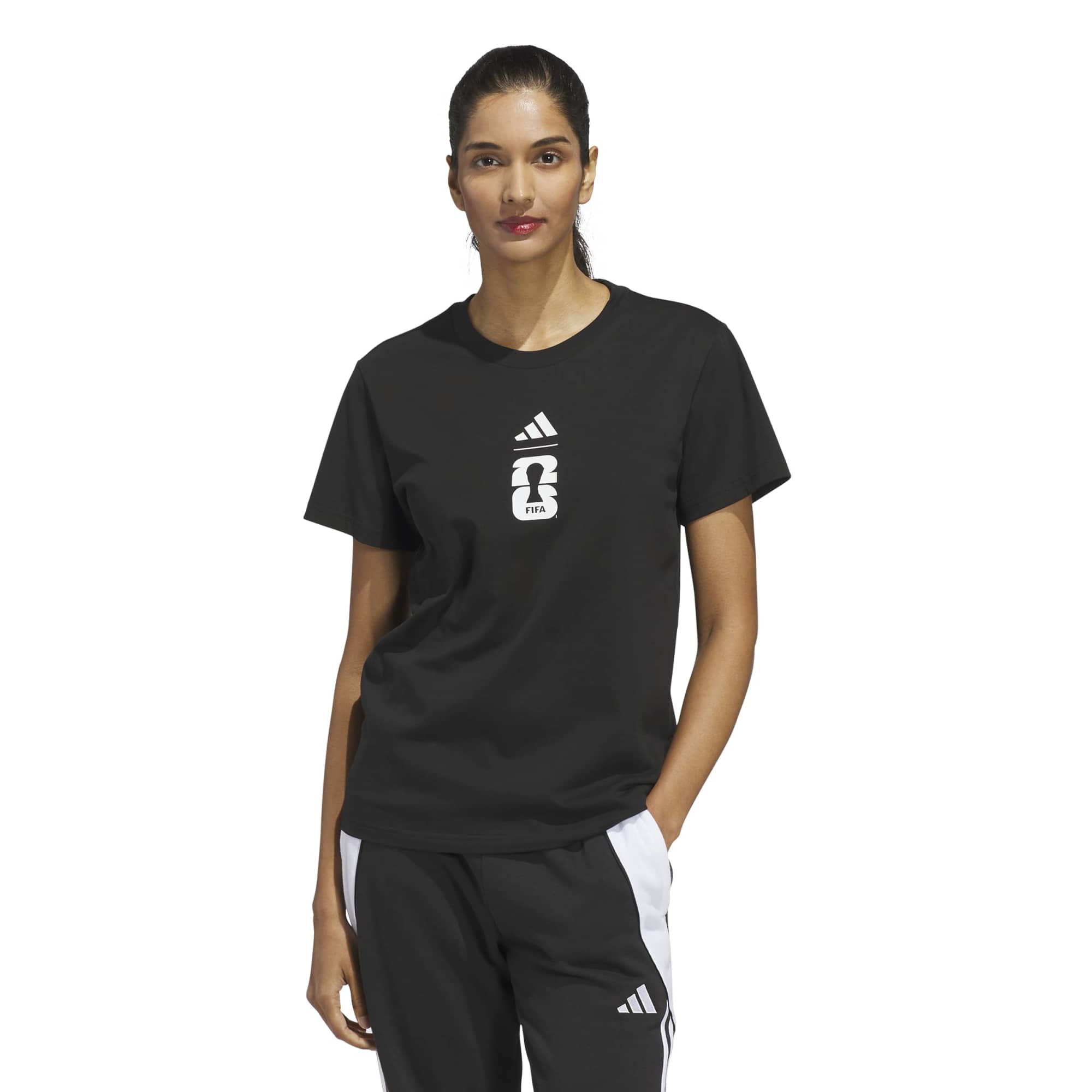 adidas 2026 World Cup Women's Match Ball Graphic Tee (Model - Front)