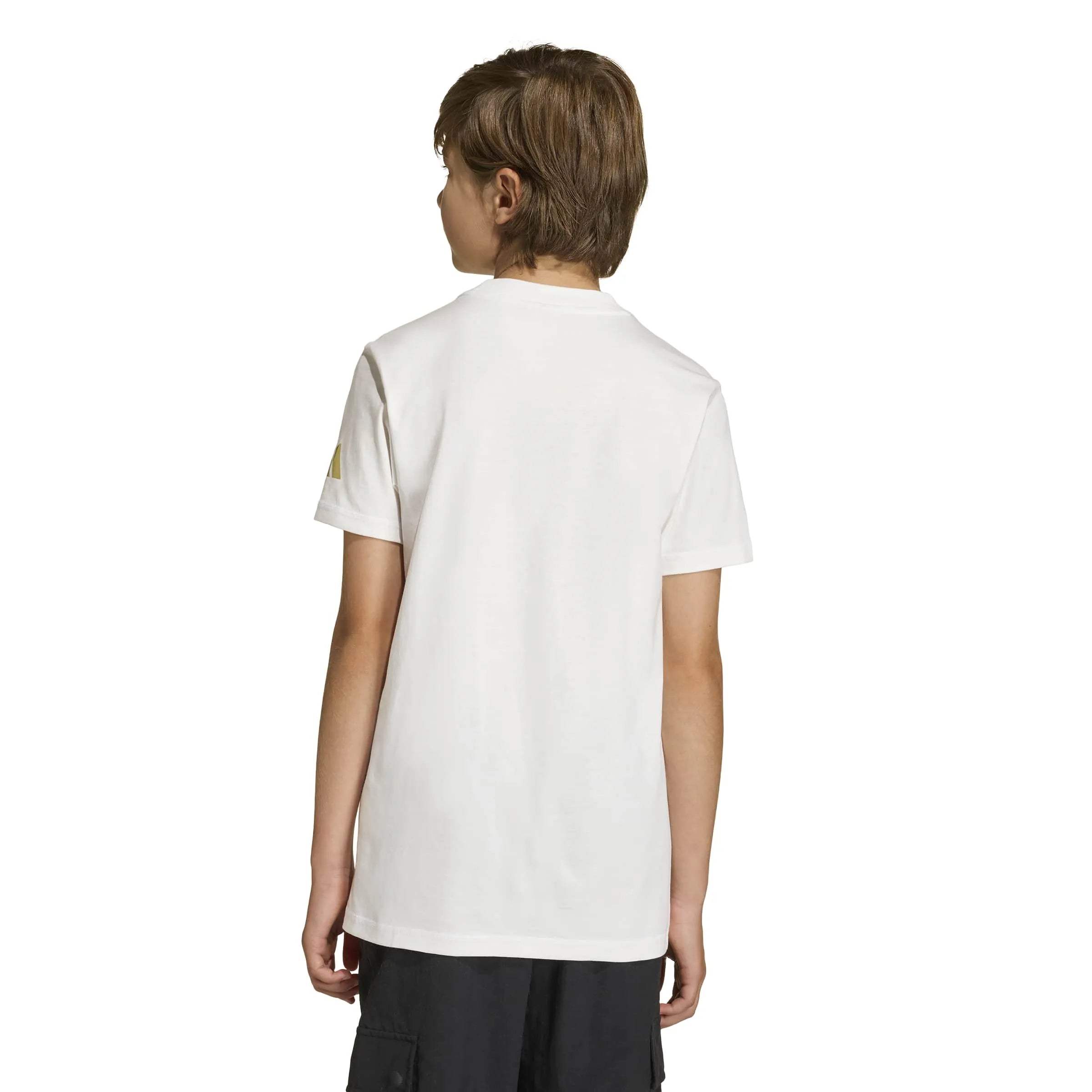 adidas 2026 World Cup Youth Official Emblem Tee White (Model - Back)