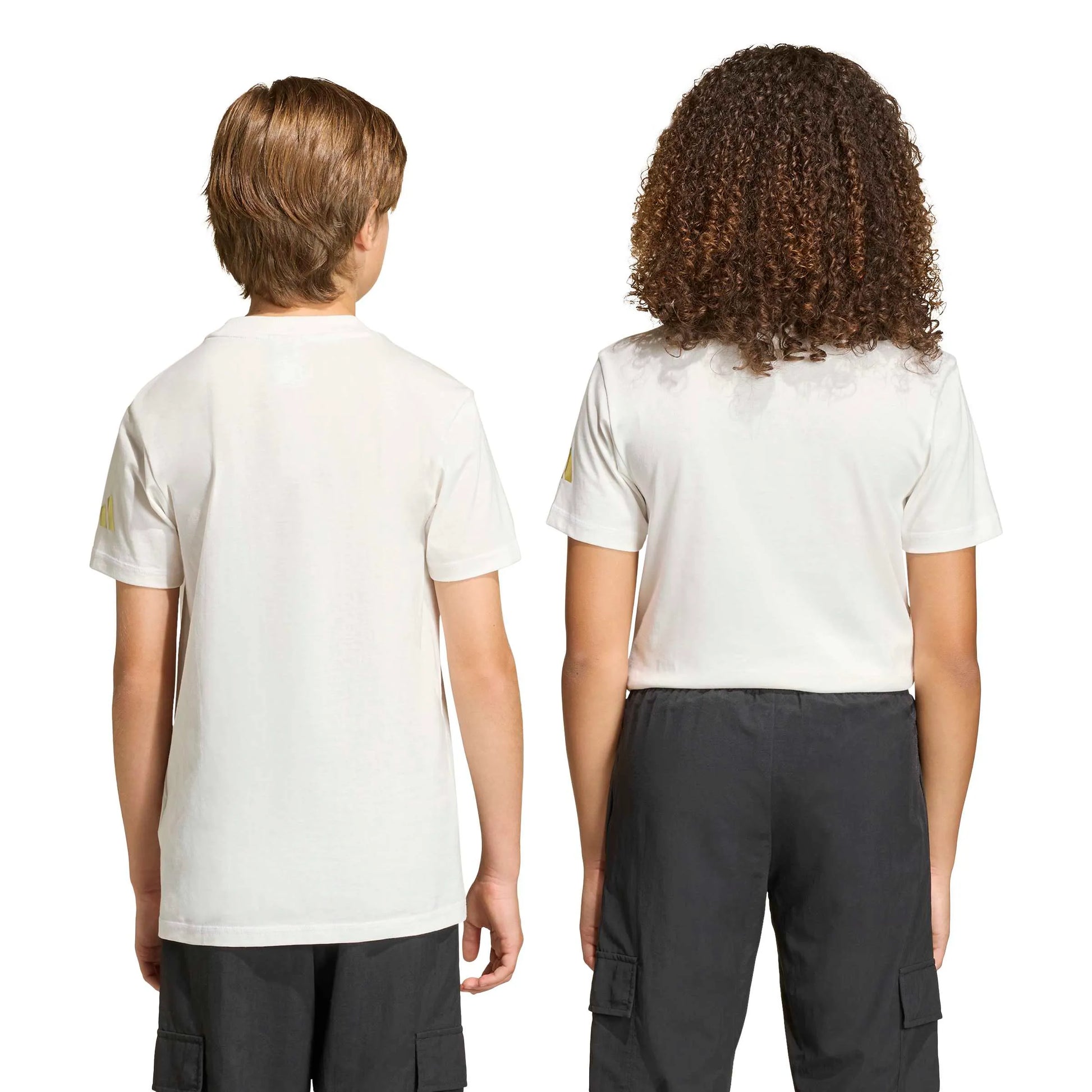 adidas 2026 World Cup Youth Official Emblem Tee White (Models - Back)