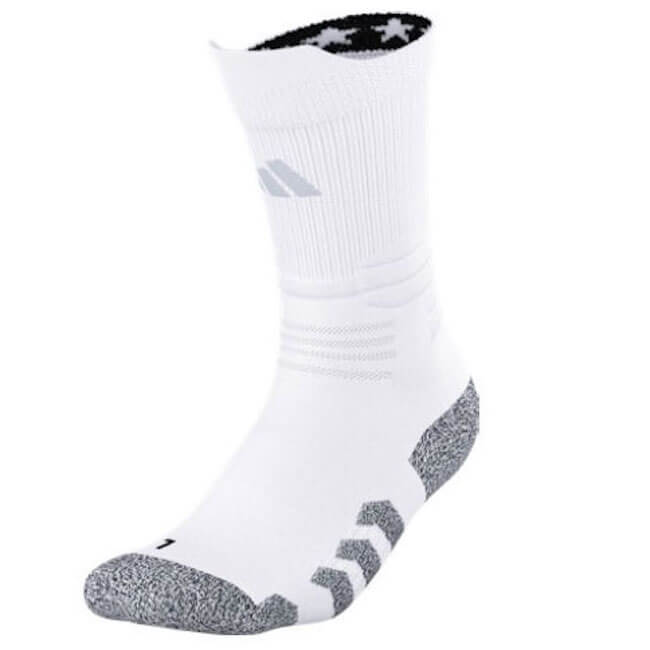 adidas 5-Star Traxion Crew Socks White Grey (Lateral - Front)
