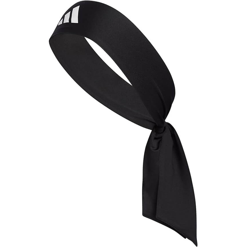adidas Alphaskin Tie Headband 2.0 Black-White (Lateral - Front)