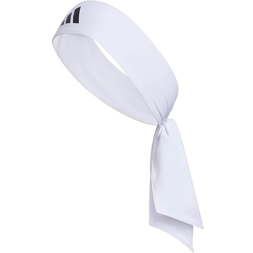 adidas Alphaskin Tie Headband 2.0 White-Black (Lateral - Front)