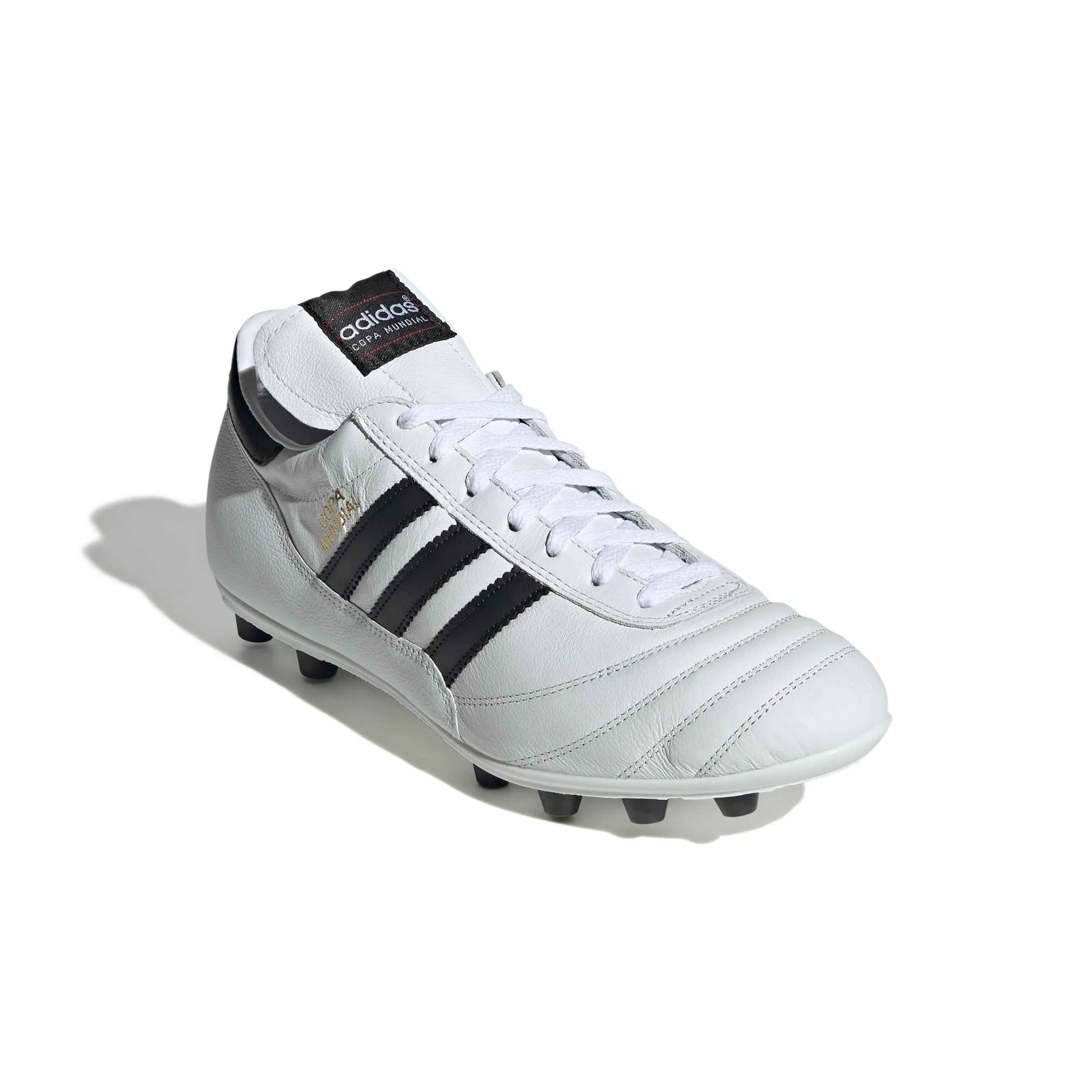 adidas Copa Mundial Firm Ground Soccer Cleats Cloud White - Core Black - Gold Metallic (Lateral - Front)