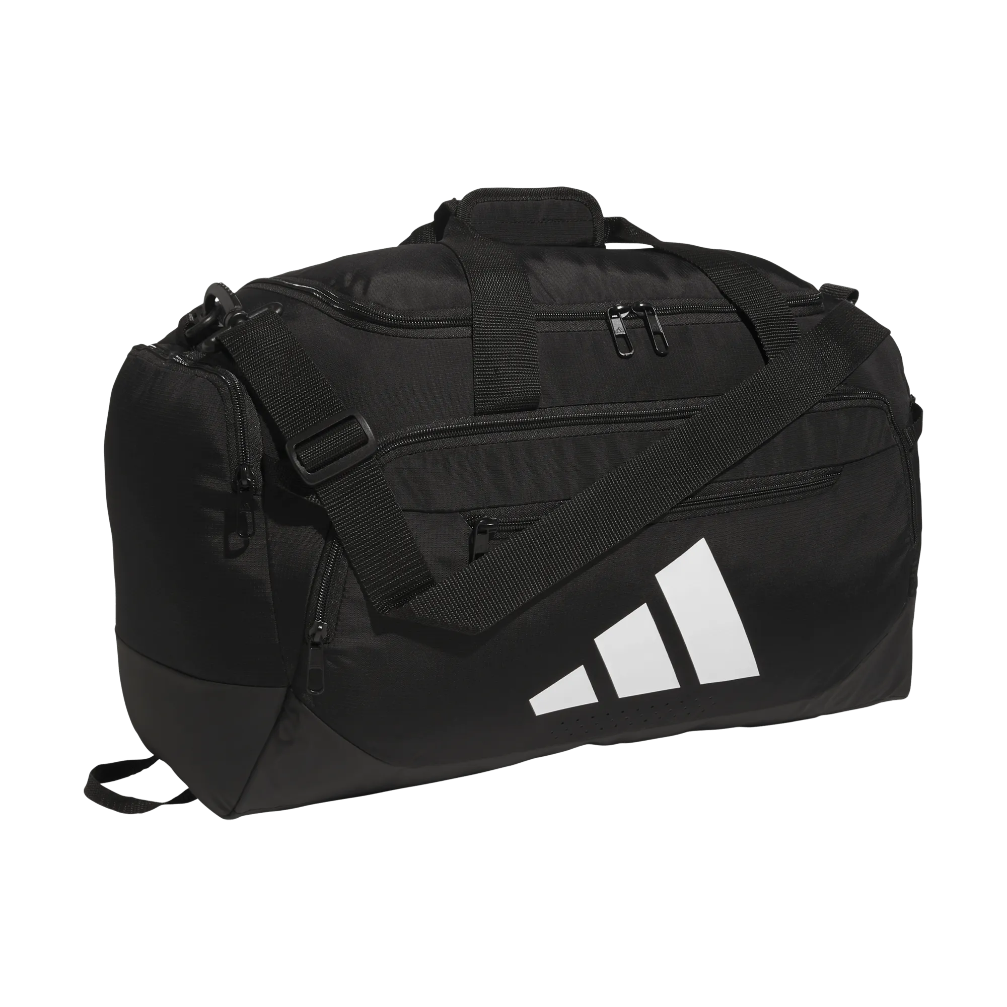 adidas Defender 5 Small Duffel Bag Black/White (Lateral - Front)