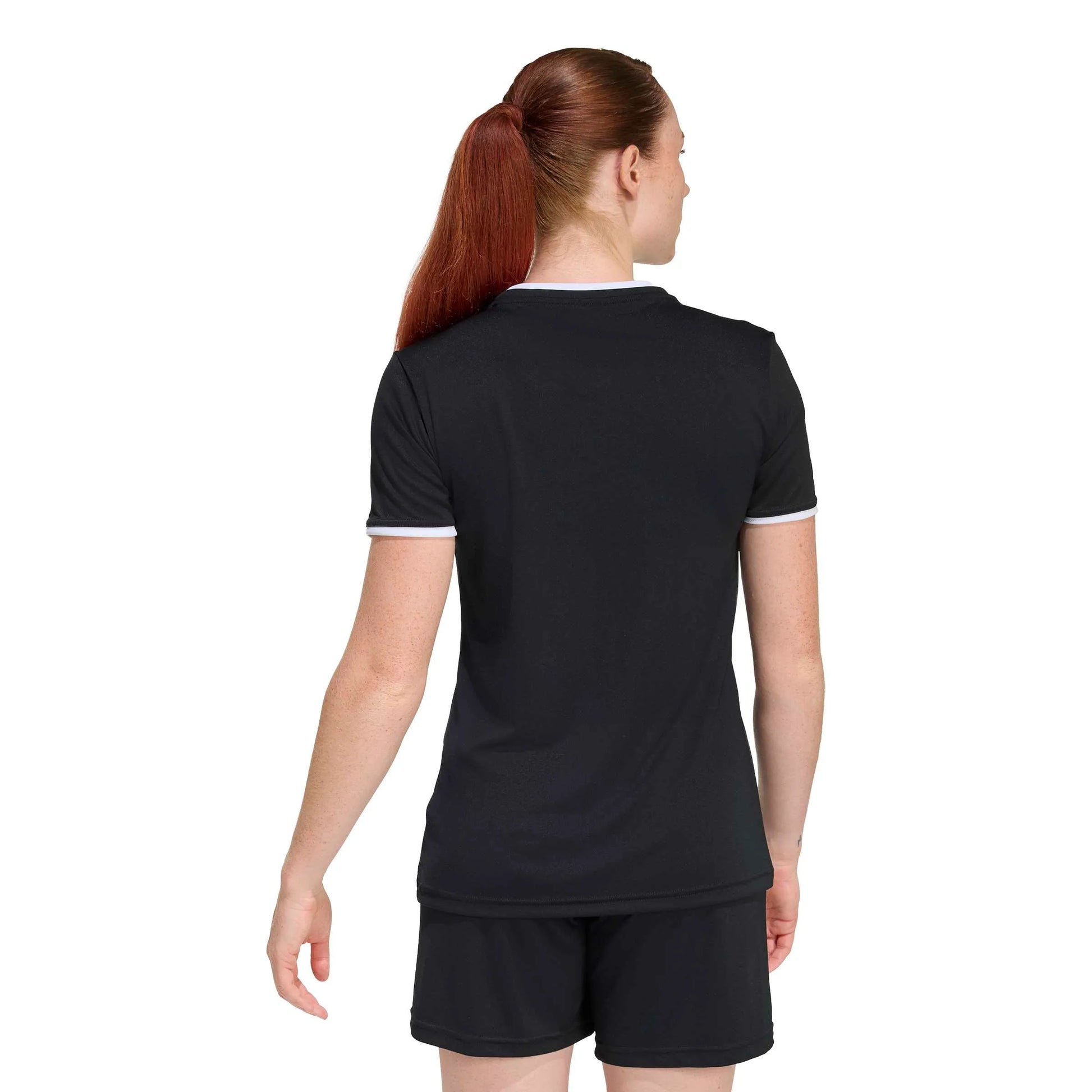 adidas Entrada 26 Women's Soccer Jersey Black (Model - Back)