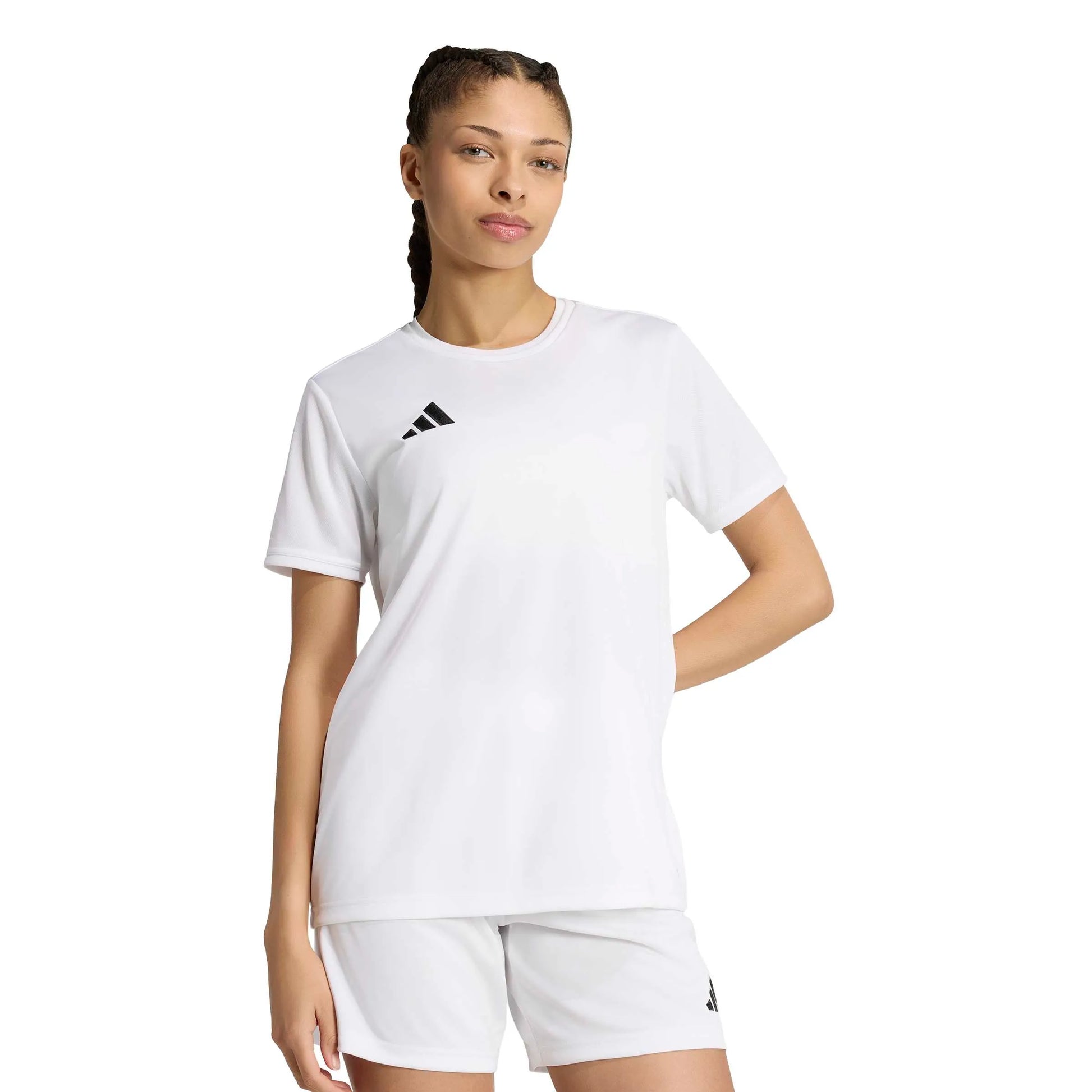 adidas Entrada 26 Women's Soccer Jersey White (Model - Front)