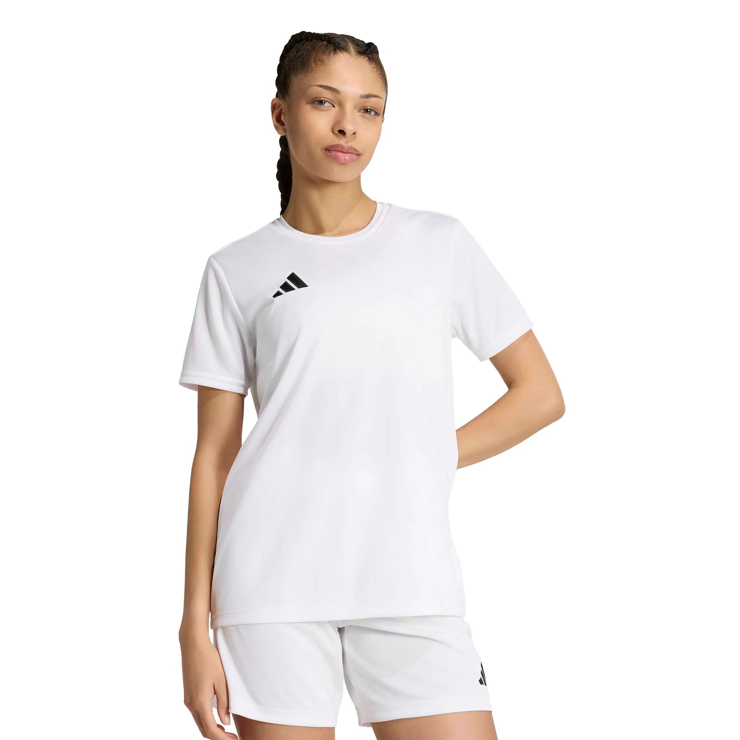 adidas Entrada 26 Women's Soccer Jersey White (Model - Front)