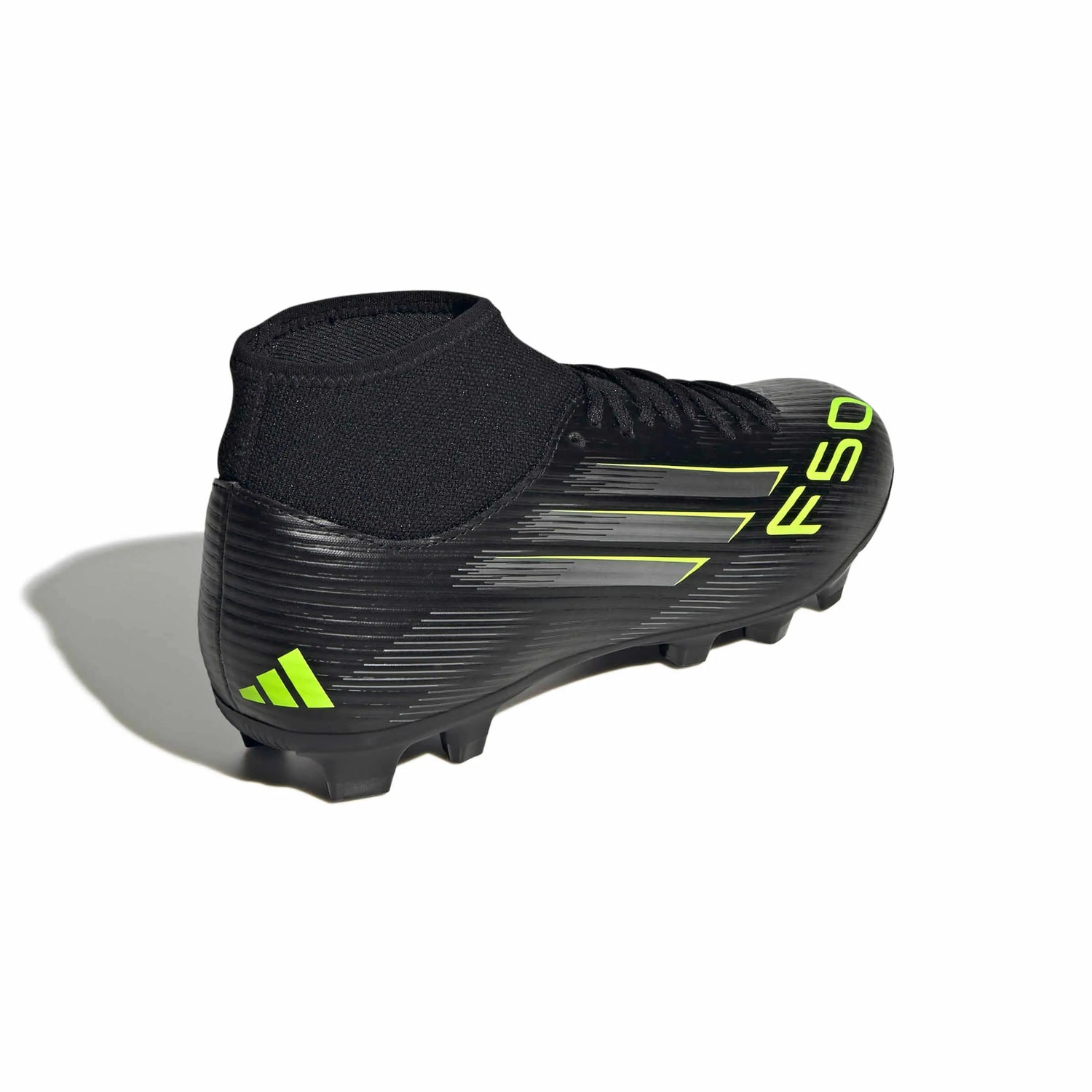 adidas F50 Club Mid Firm-Multi Ground Soccer Cleats - Electric Stealth Pack (FA25) (Lateral - Back)