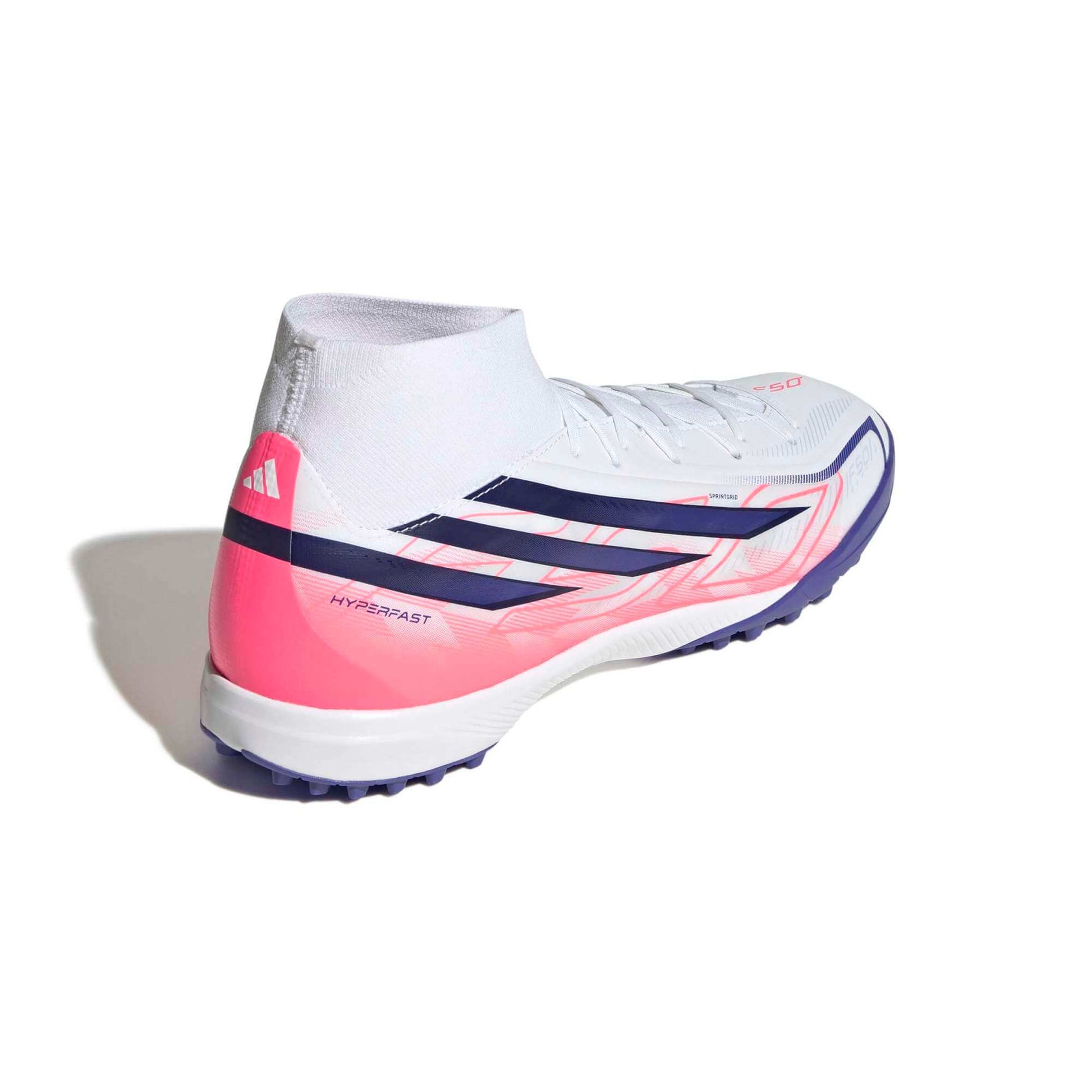 adidas F50 Hyperfast League Mid Turf Soccer Shoes - Chaos Vs Control Pack (FA26) (Lateral - Back)