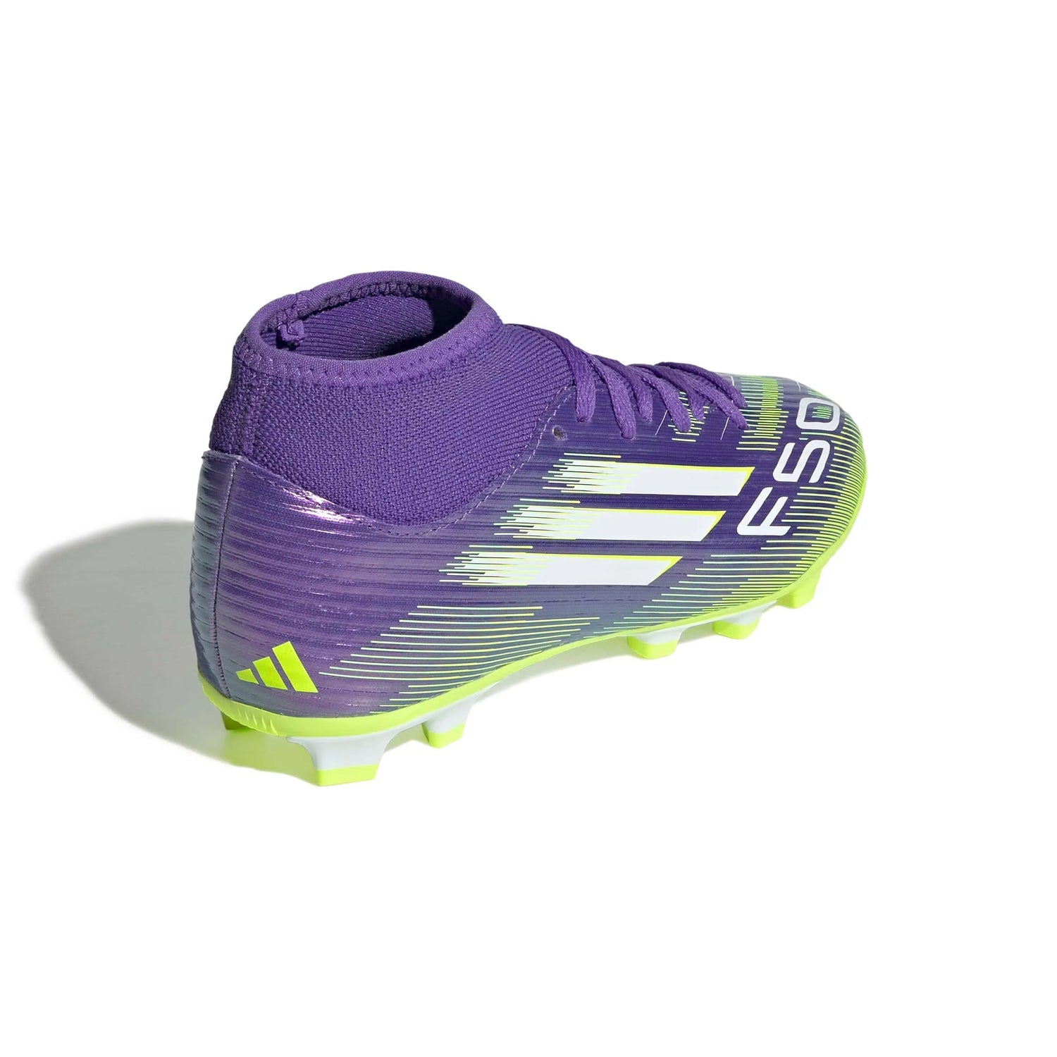 adidas JR F50 Club Mid Firm-Multi Ground Soccer Cleats - Radiant Blaze Pack (FA25) (Lateral - Back)