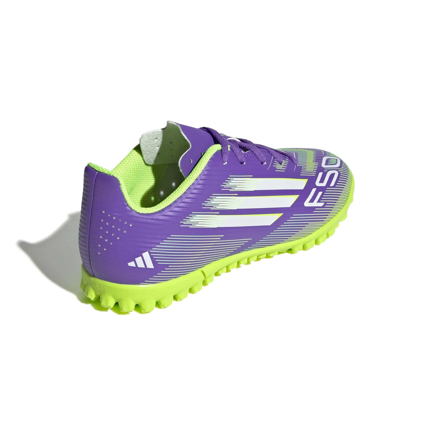 adidas JR F50 Club Turf Soccer Shoes - Radiant Blaze Pack (FA25) (Lateral - Back)