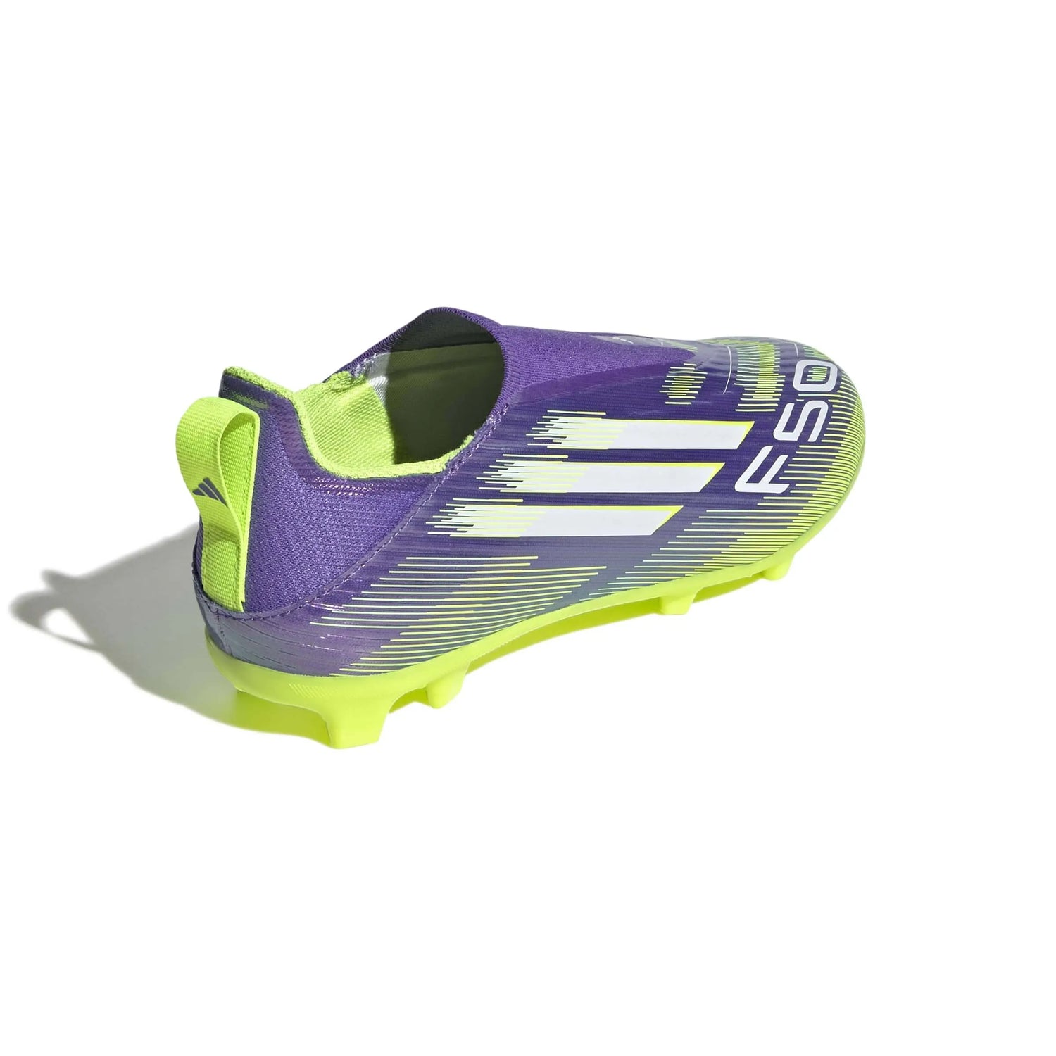 adidas JR F50 League Laceless Firm-Multi Ground Soccer Cleats - Radiant Blaze Pack (FA25) (Lateral - Back)