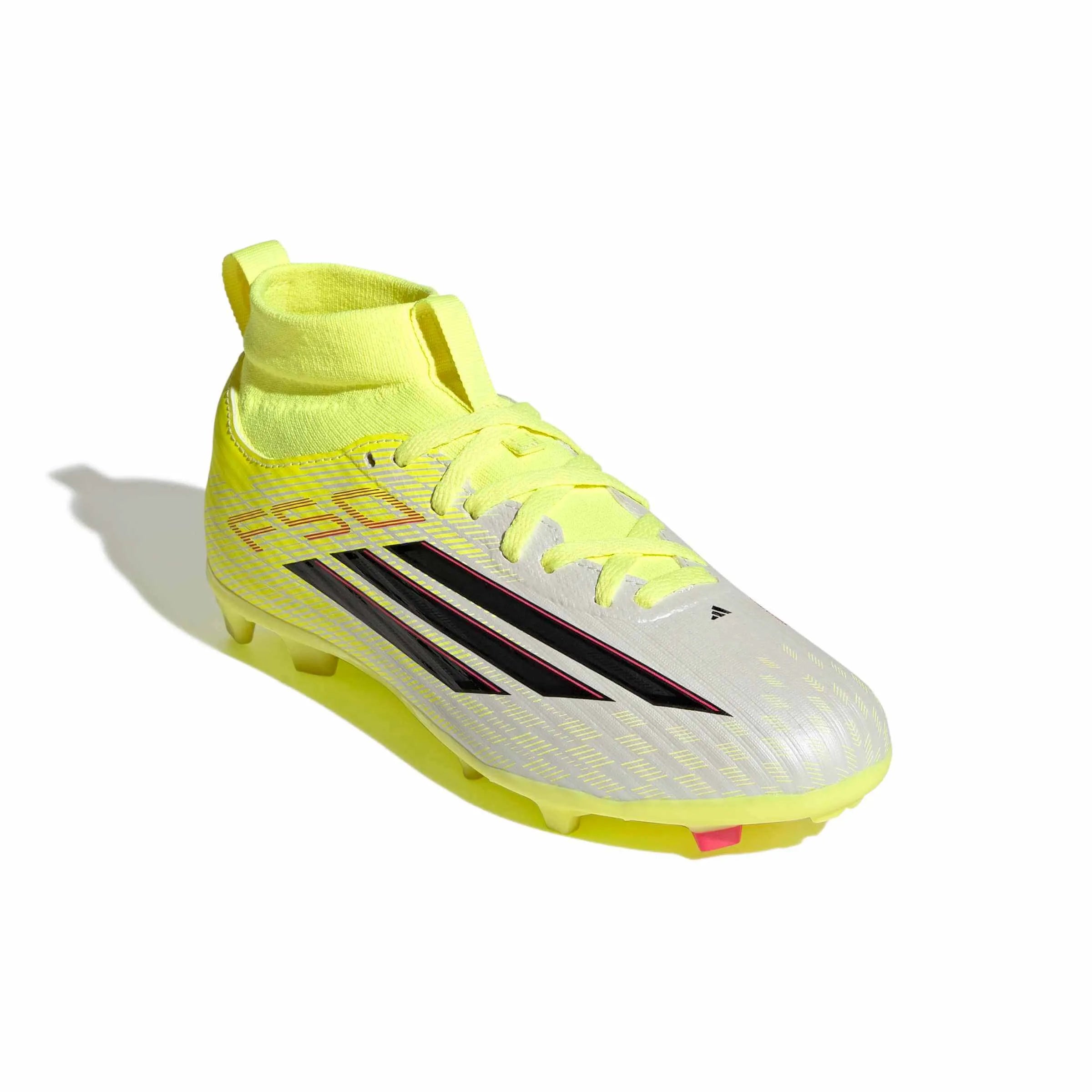 adidas JR F50 League Mid Cut Firm-Multi Ground Soccer Cleats - Born For Goals Pack (SP26) (Lateral - Front)