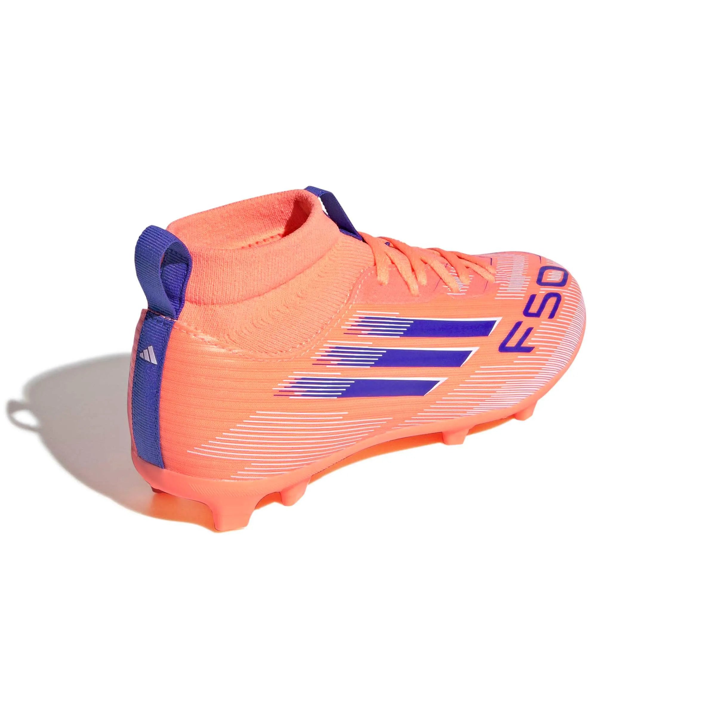 adidas JR F50 League Mid Firm-Multi Ground Soccer Cleats - Coral Blaze Pack (FA25) (Lateral - Back)