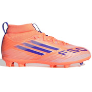 adidas JR F50 League Mid Firm-Multi Ground Soccer Cleats - Coral Blaze Pack (FA25) (Side 1)