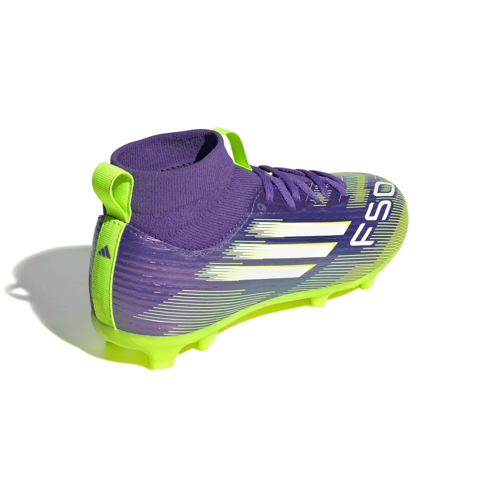 adidas JR F50 League Mid Firm-Multi Ground Soccer Cleats - Radiant Blaze Pack (FA25) (Lateral - Back)