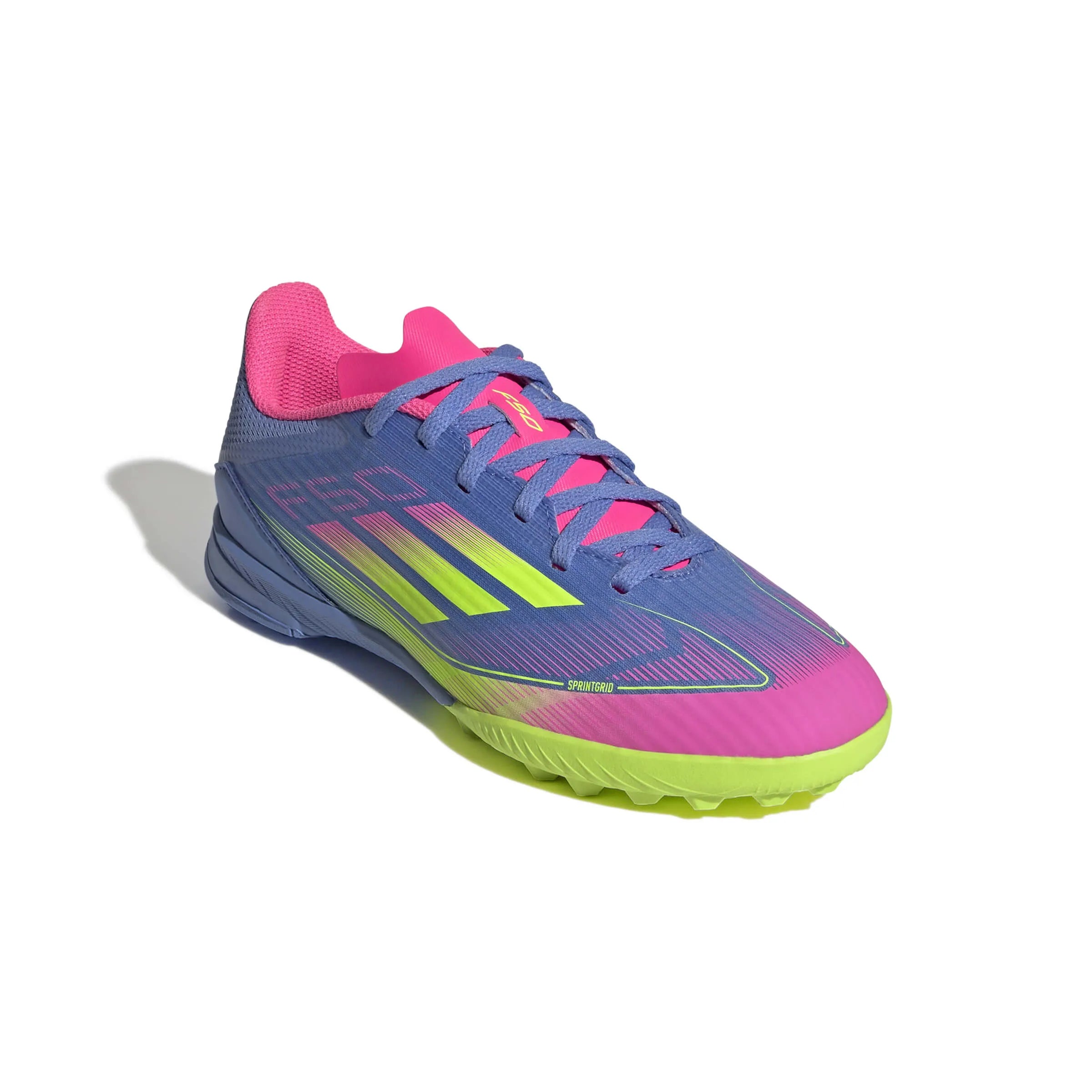 adidas JR F50 League Turf Soccer Shoes - Celestial Victory Pack (SP25) (Lateral - Front)