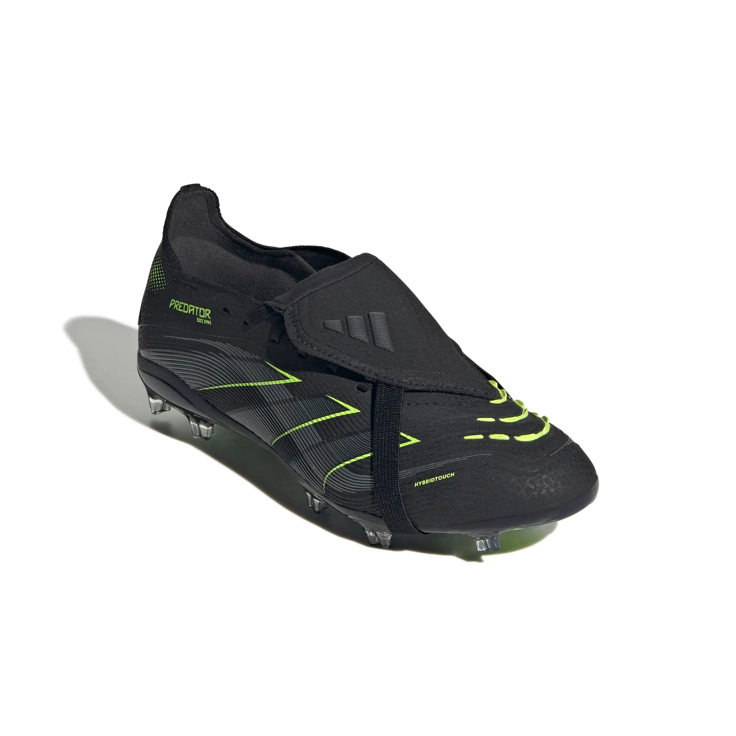 adidas JR Predator Elite Fold-Over Tongue Firm Ground Soccer Cleats - Electric Stealth Pack (FA25) (Lateral - Front)