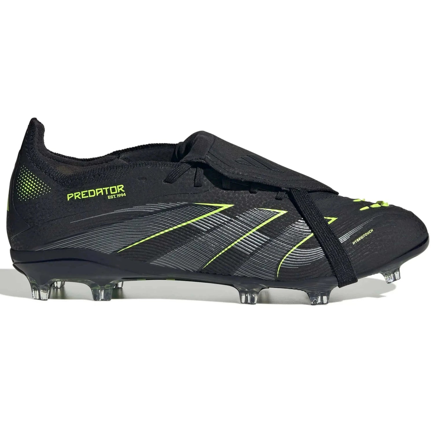 adidas JR Predator Elite Fold-Over Tongue Firm Ground Soccer Cleats - Electric Stealth Pack (FA25) (Side 1)