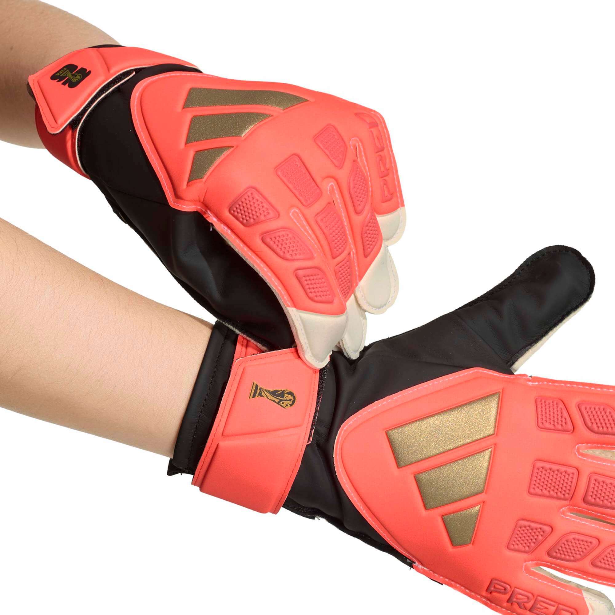 adidas JR Predator GL Training Goalkeeper Gloves Solar Turbo - Black - White (Detail 1)