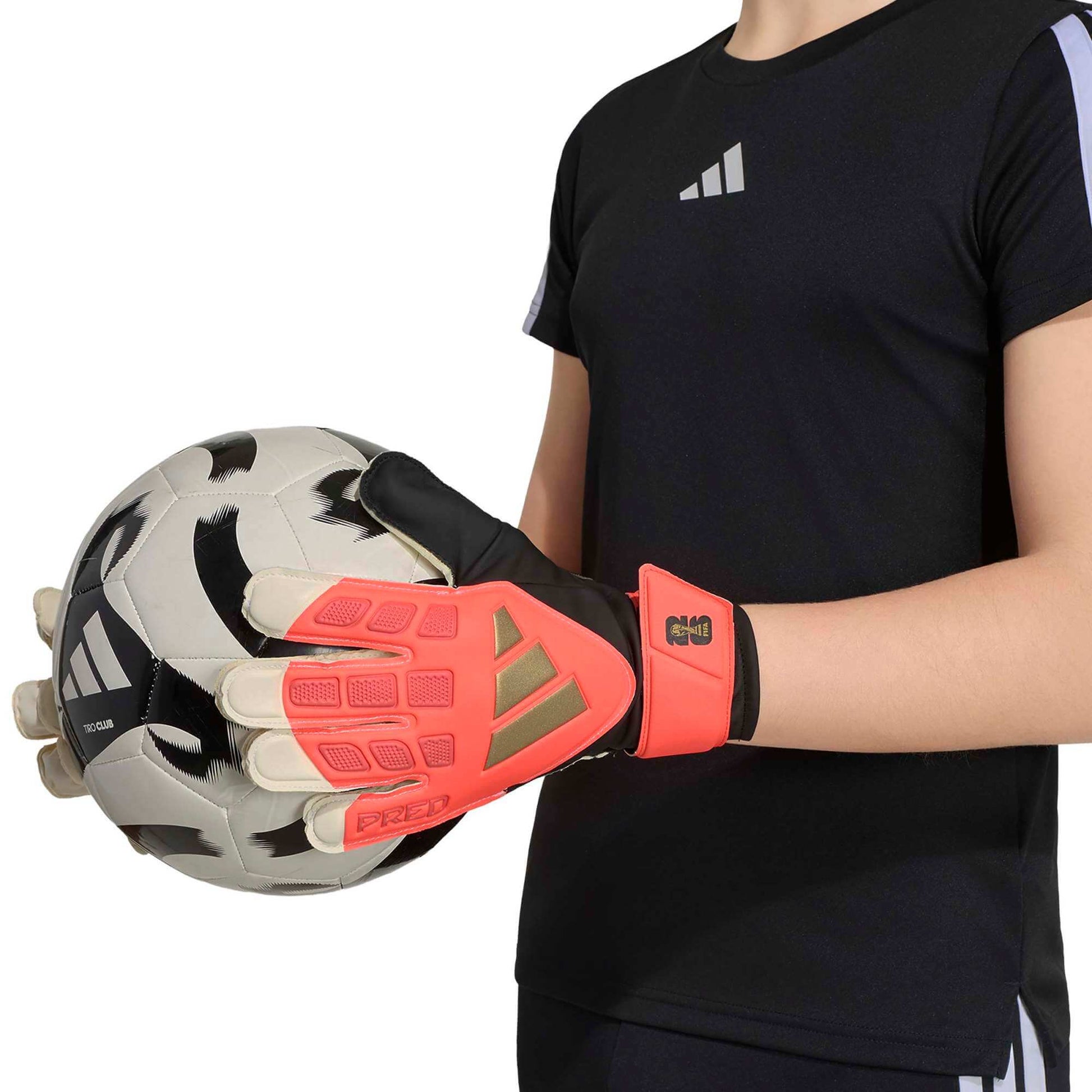 adidas JR Predator GL Training Goalkeeper Gloves Solar Turbo - Black - White (Model 1)