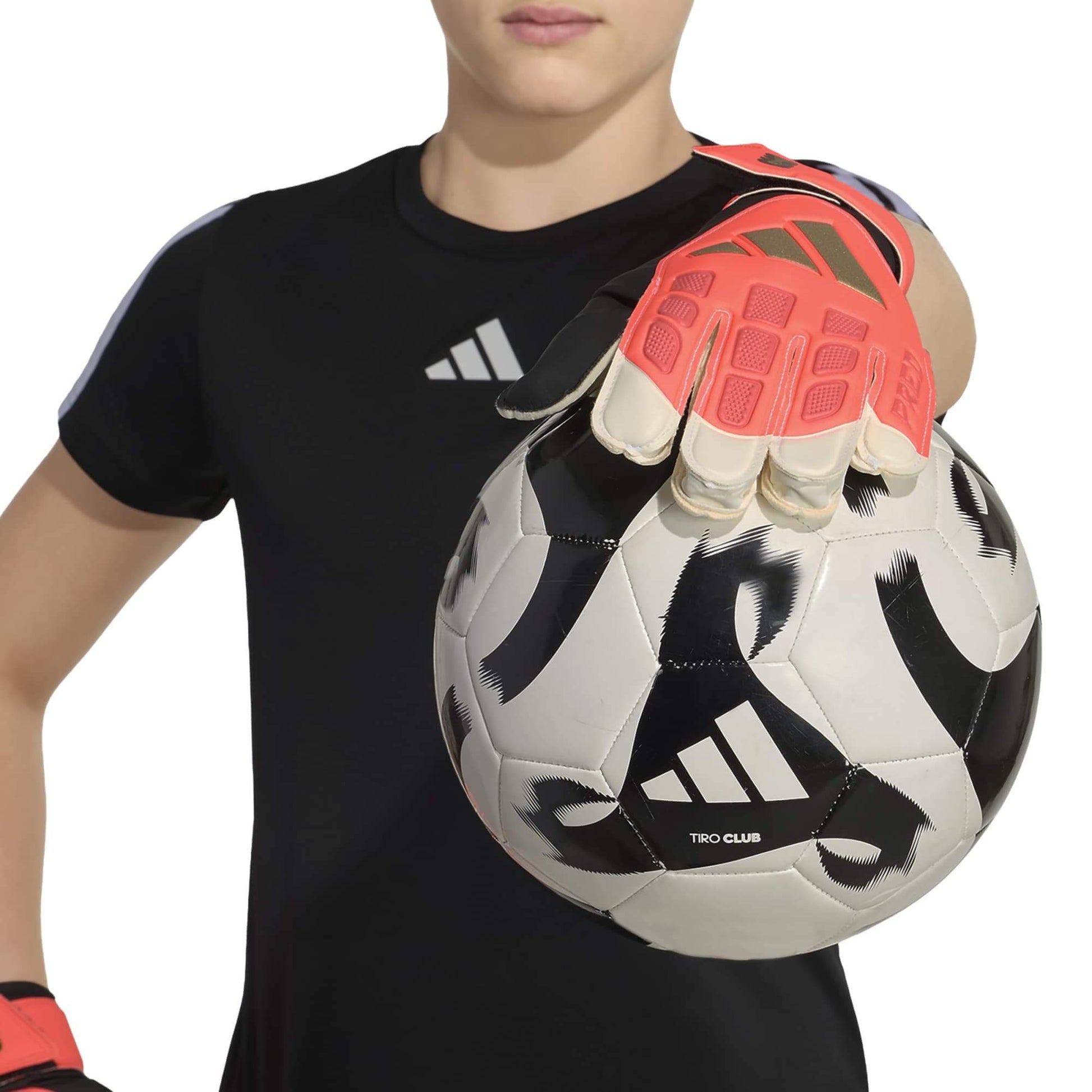 adidas JR Predator GL Training Goalkeeper Gloves Solar Turbo - Black - White (Model 2)