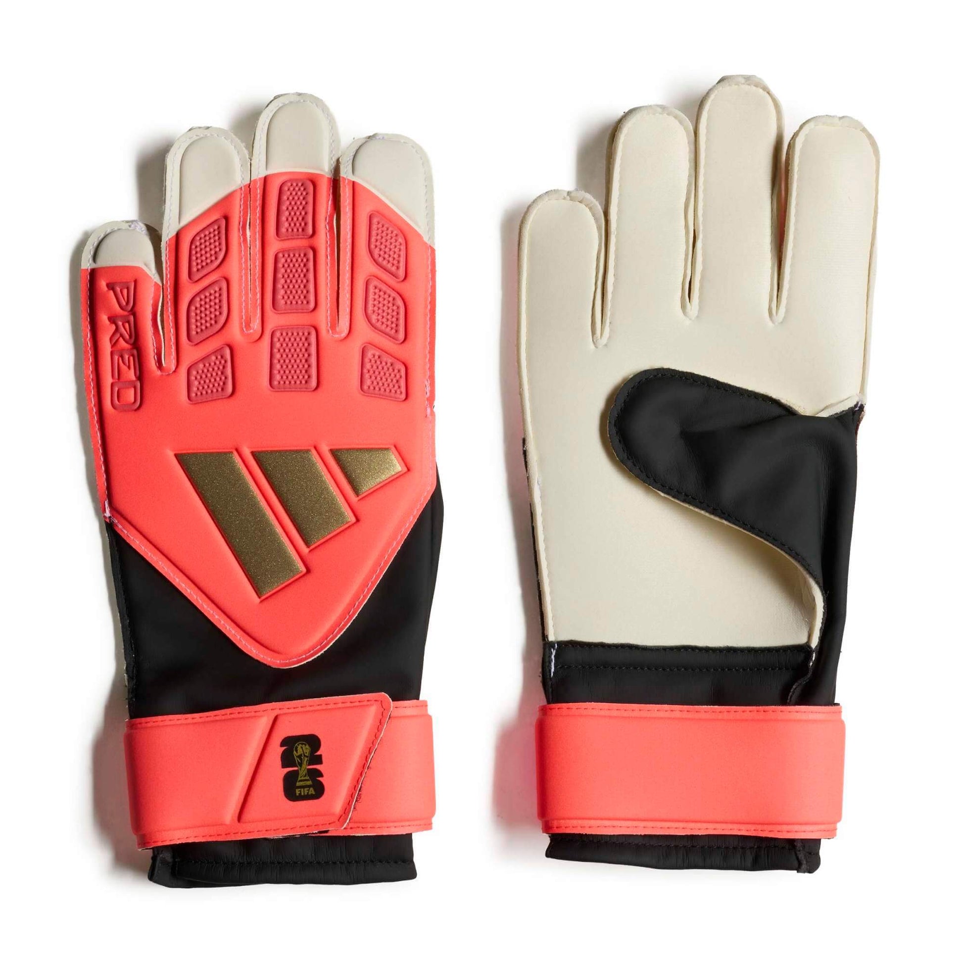 adidas JR Predator GL Training Goalkeeper Gloves Solar Turbo - Black - White (Pair)