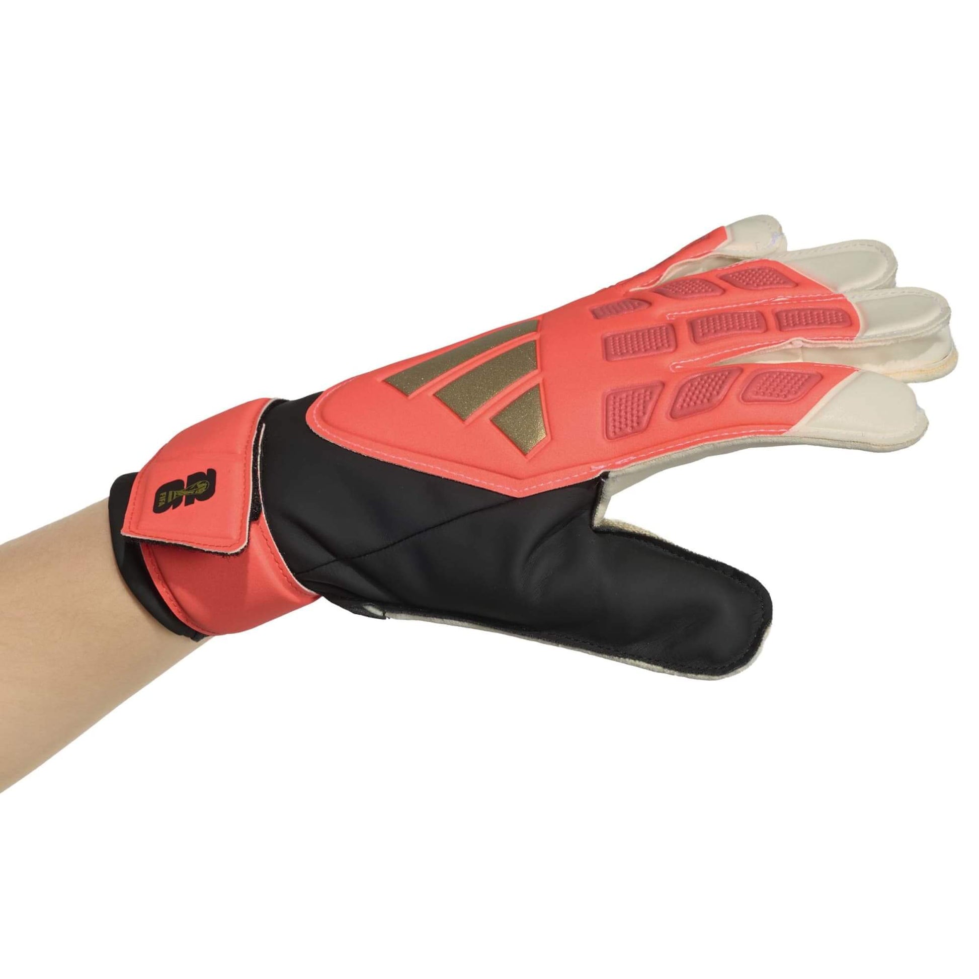 adidas JR Predator GL Training Goalkeeper Gloves Solar Turbo - Black - White (Single - Side)