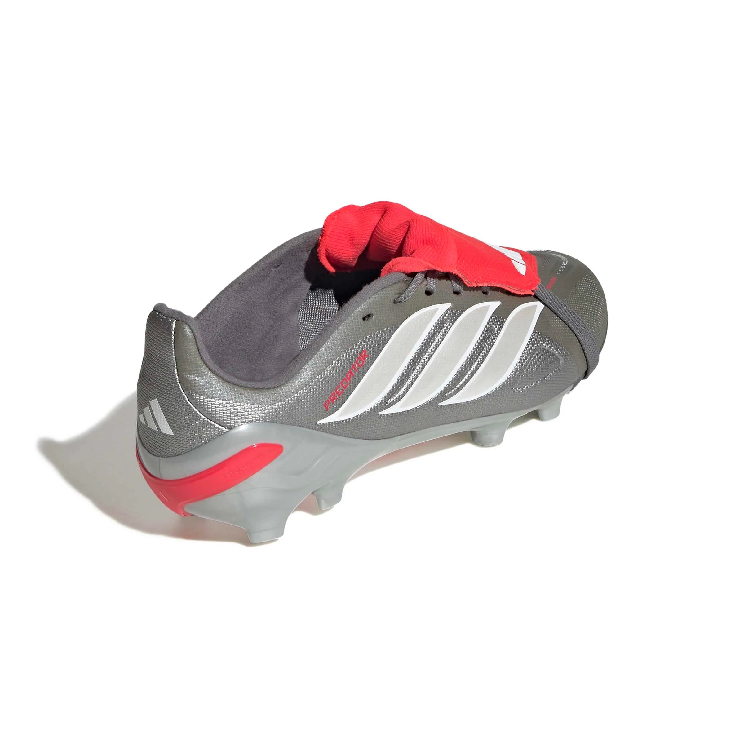 adidas JR Predator League Fold-Over Tongue Firm Ground Soccer Cleats - Finishers Steel Pack (SP26) (Lateral - Back)