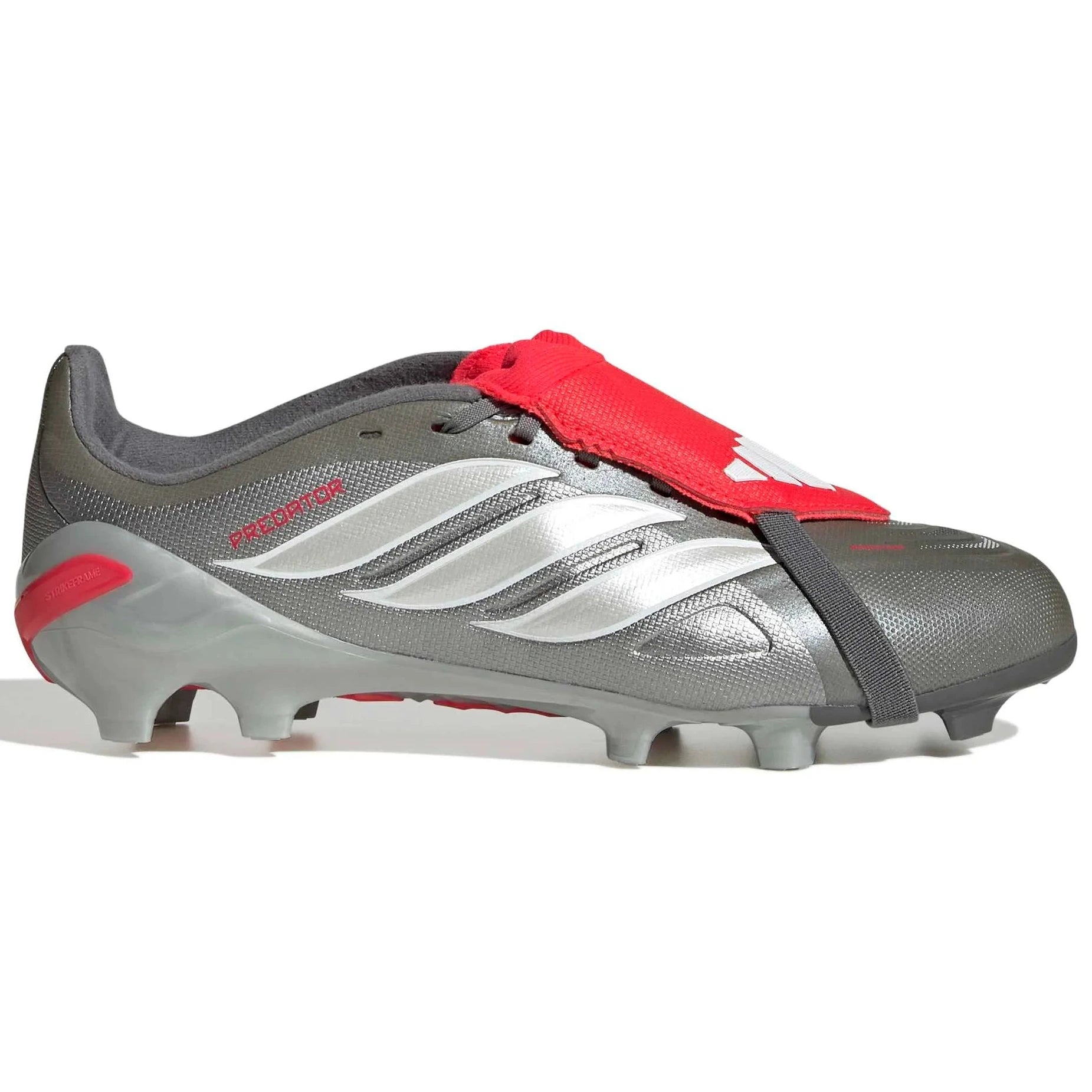 adidas JR Predator League Fold-Over Tongue Firm Ground Soccer Cleats - Finishers Steel Pack (SP26) (Side 1)