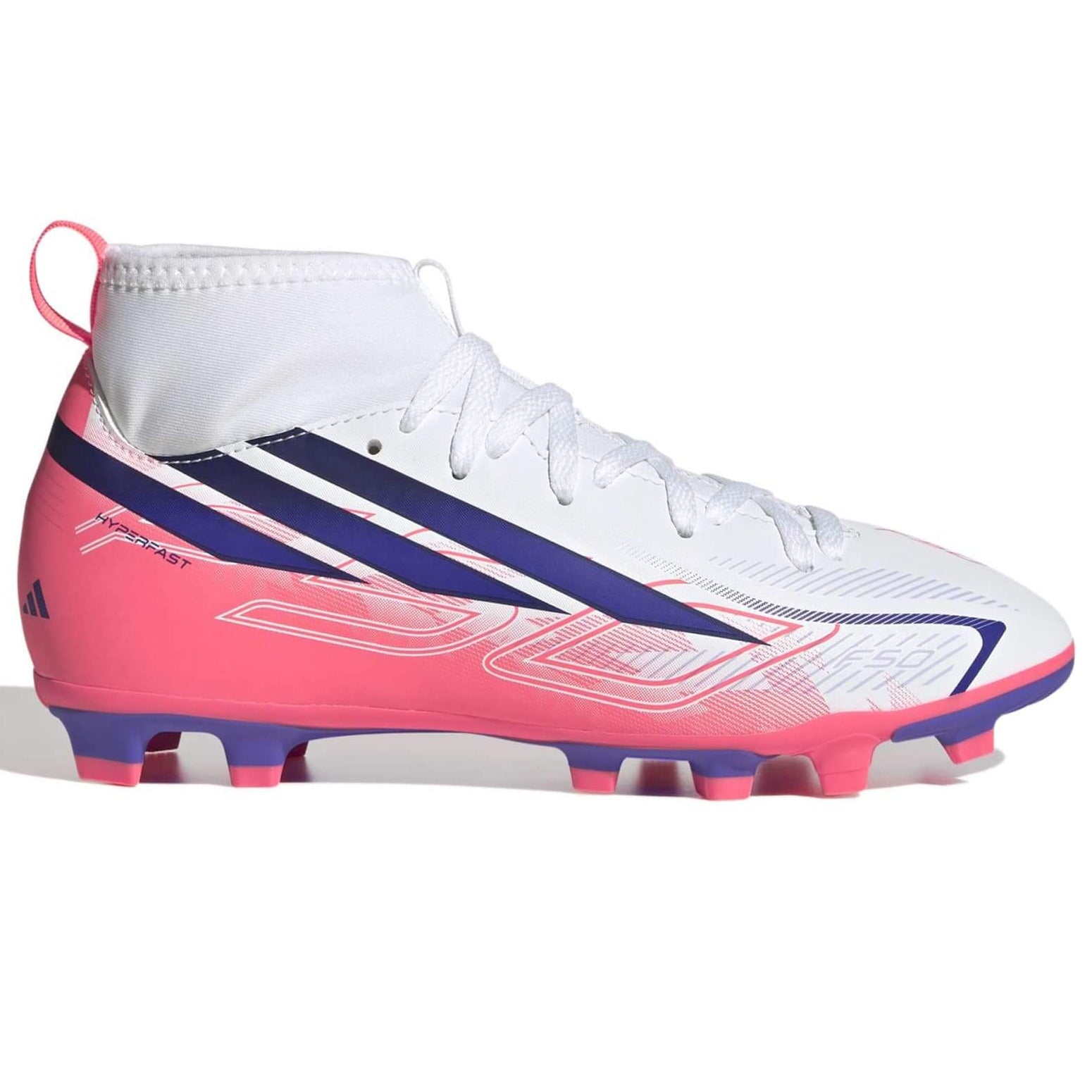 adidas Junior F50 Hyperfast Club Mid Firm-Multi Ground Soccer Cleats - Chaos Vs Control Pack (FA26) (Side 1)