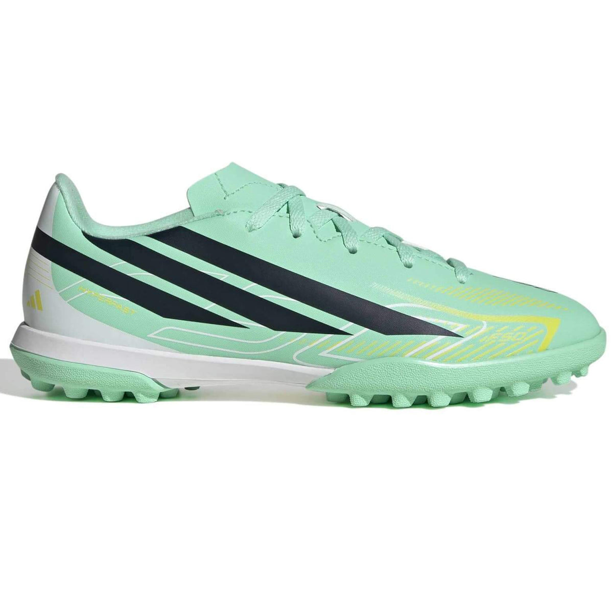 adidas Junior F50 Hyperfast Club Turf Soccer Shoes - Final Rush Pack (FA26) (Side 1)