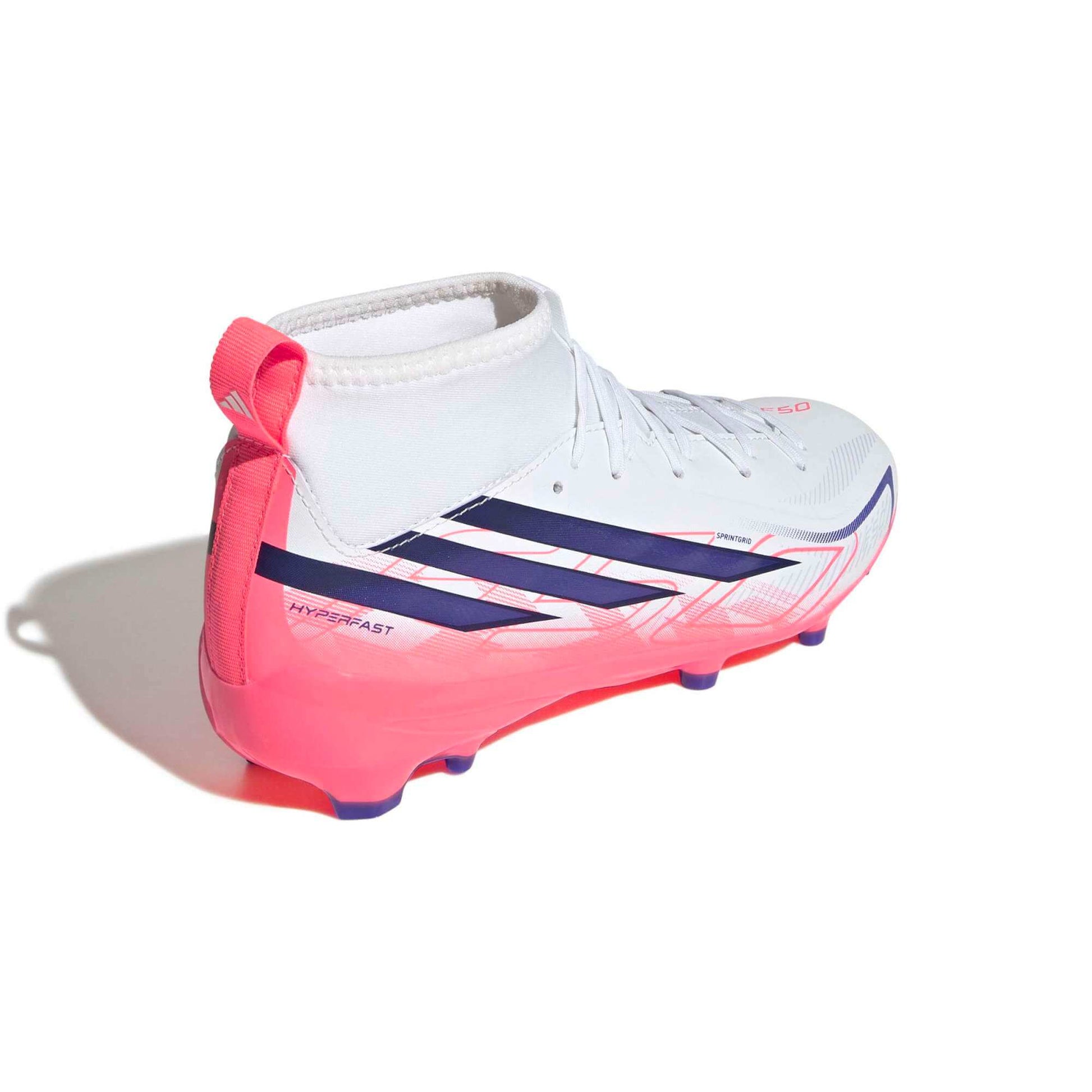 adidas Junior F50 Hyperfast League Mid Firm Ground Soccer Cleats - Chaos Vs Control Pack (FA26) (Lateral - Back)