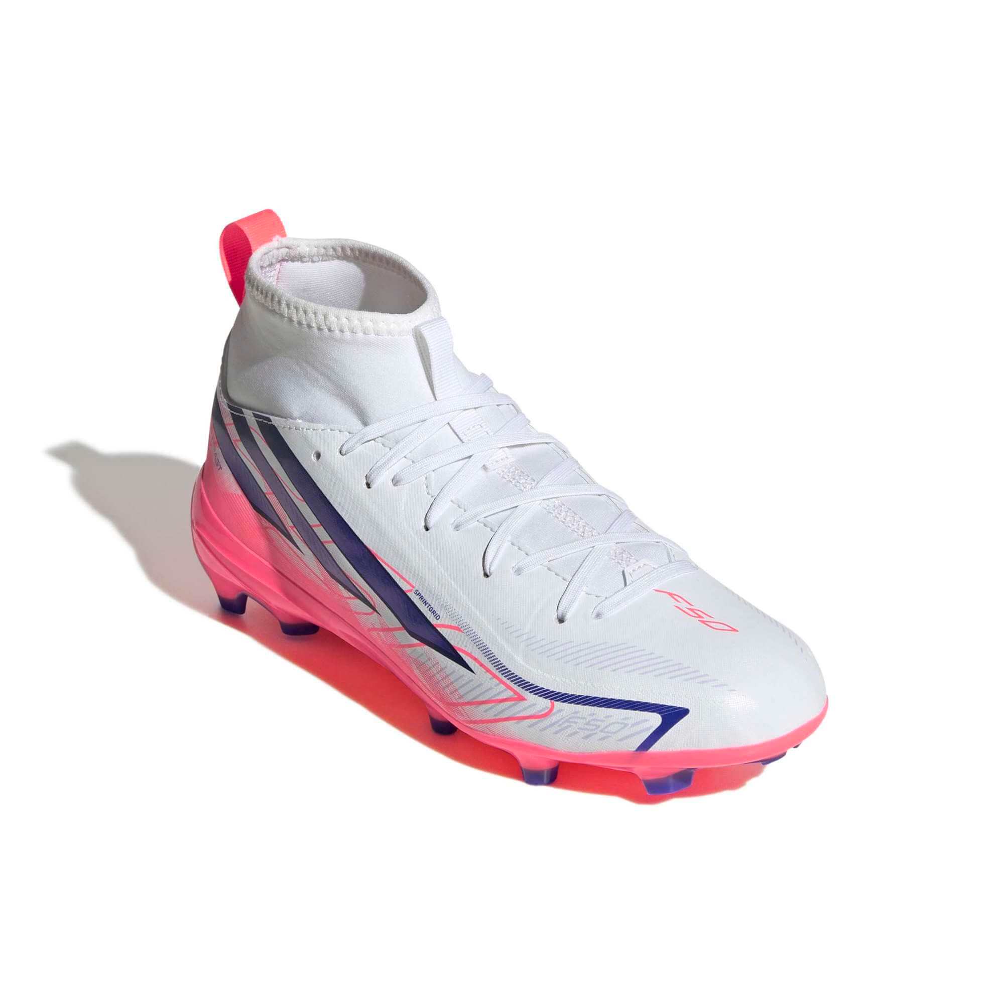 adidas Junior F50 Hyperfast League Mid Firm Ground Soccer Cleats - Chaos Vs Control Pack (FA26) (Lateral - Front)