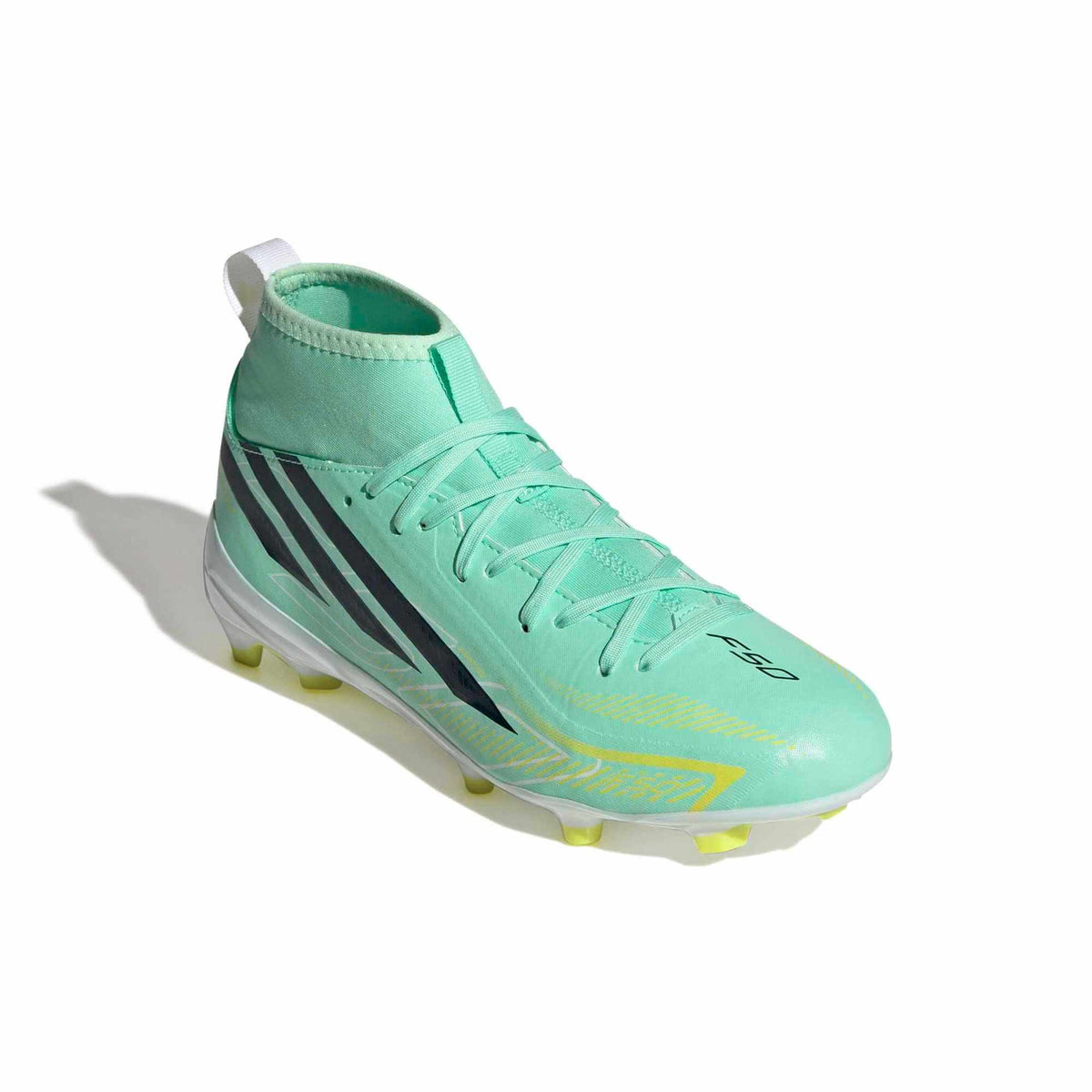 adidas Junior F50 Hyperfast League Mid Firm Ground Soccer Cleats - Final Rush Pack (FA26) (Lateral - Front)