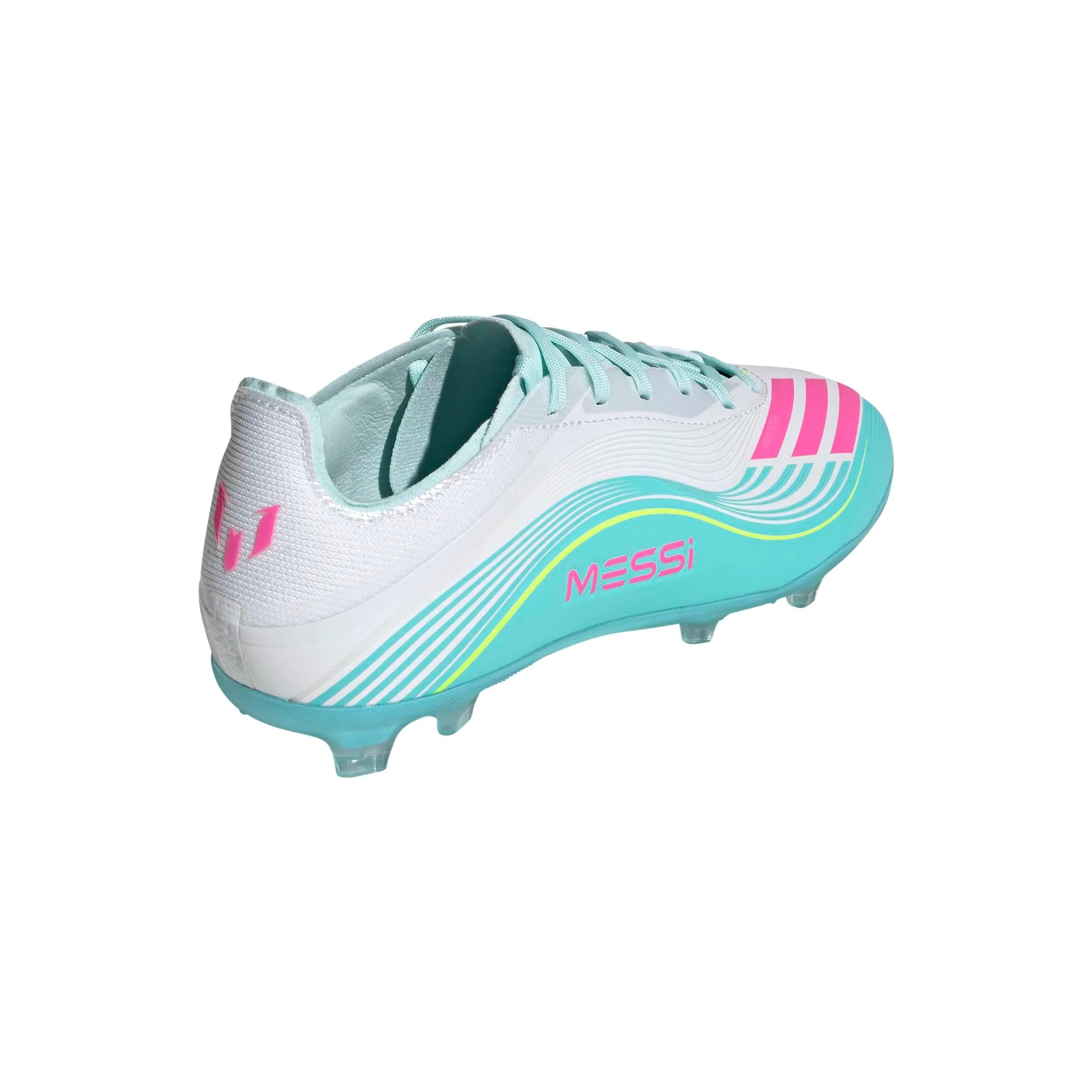 adidas Junior F50 Messi Elite Firm Ground Soccer Cleats - Messi Aurora Radiante Pack (SP26) (Lateral - Back)
