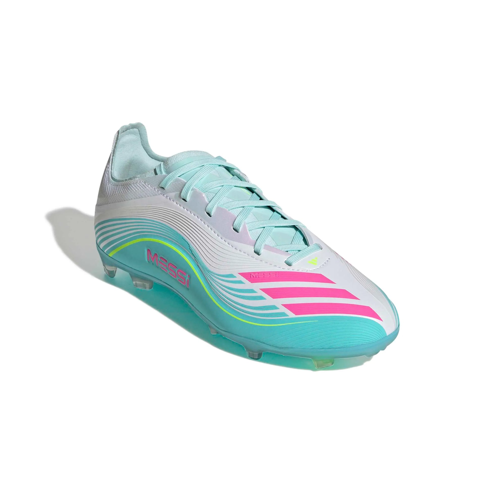 adidas Junior F50 Messi Elite Firm Ground Soccer Cleats - Messi Aurora Radiante Pack (SP26) (Lateral - Front)