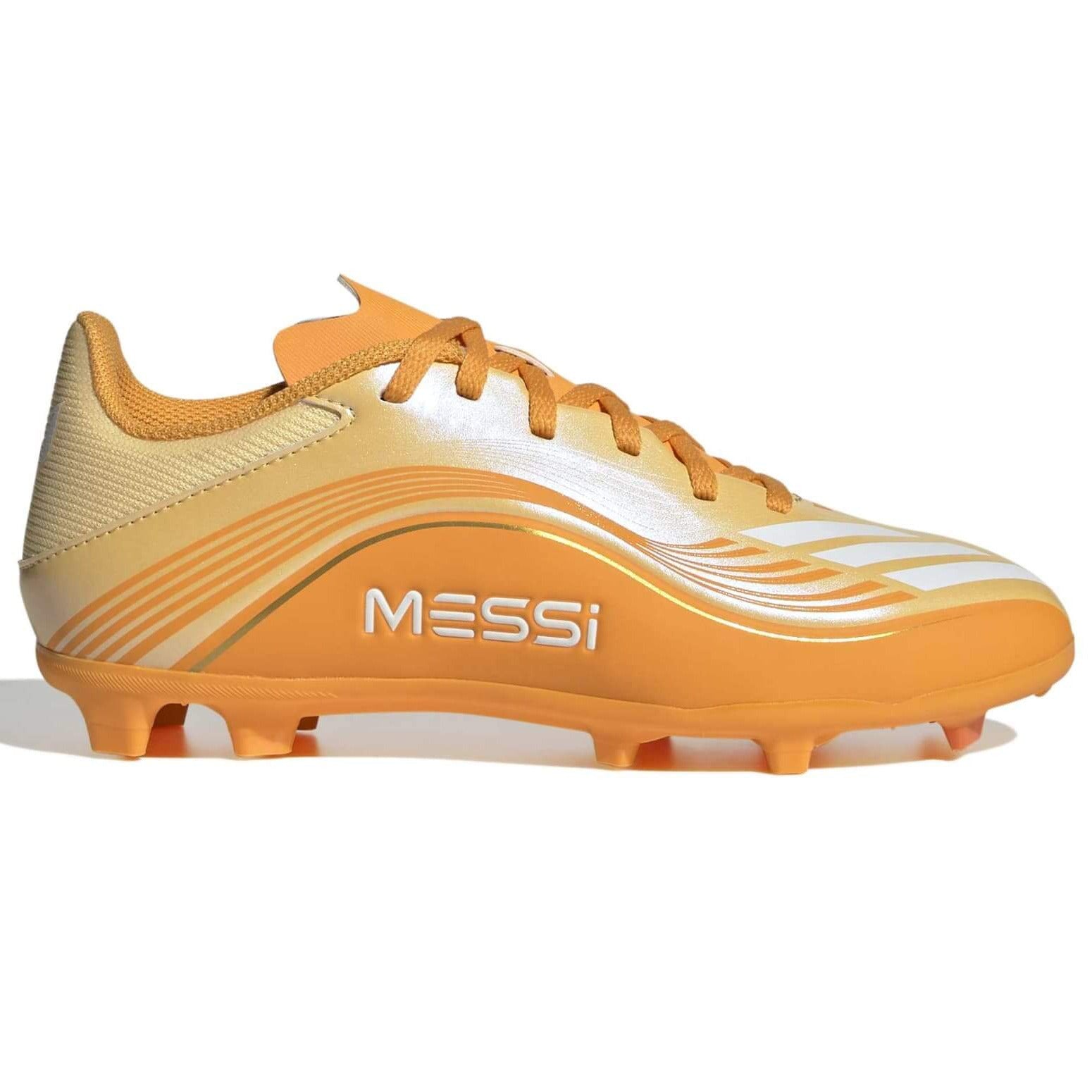 adidas Junior F50 Messi League Firm-Multi Ground Soccer Cleats - Messi Hora Dorada Pack (SP26) (Side 1)