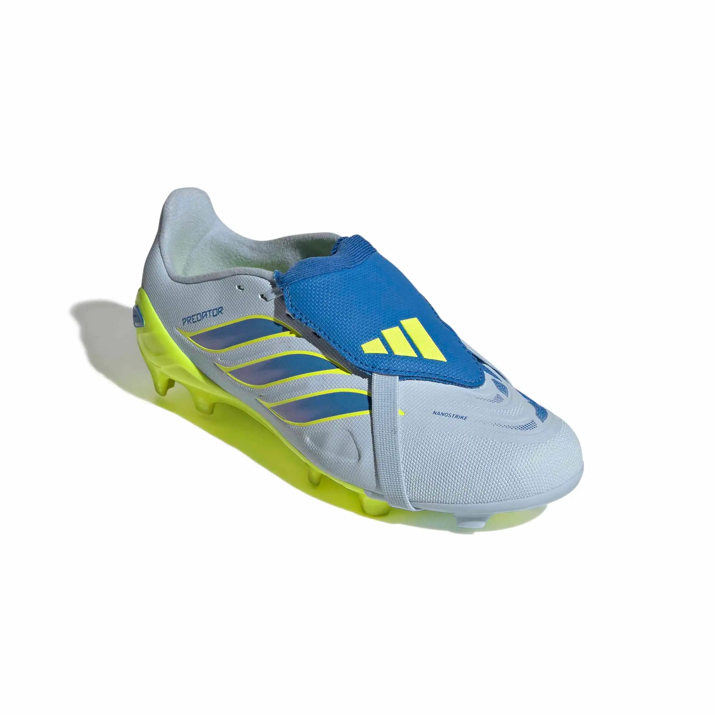 adidas Junior Predator League Fold-Over Tongue Firm Ground Soccer Cleats - Ice Cold Precision Pack (SP26) (Lateral - Front)