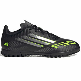 adidas Kid's F50 Club Turf Soccer Shoes - Electric Stealth Pack (FA25) (Side 1)