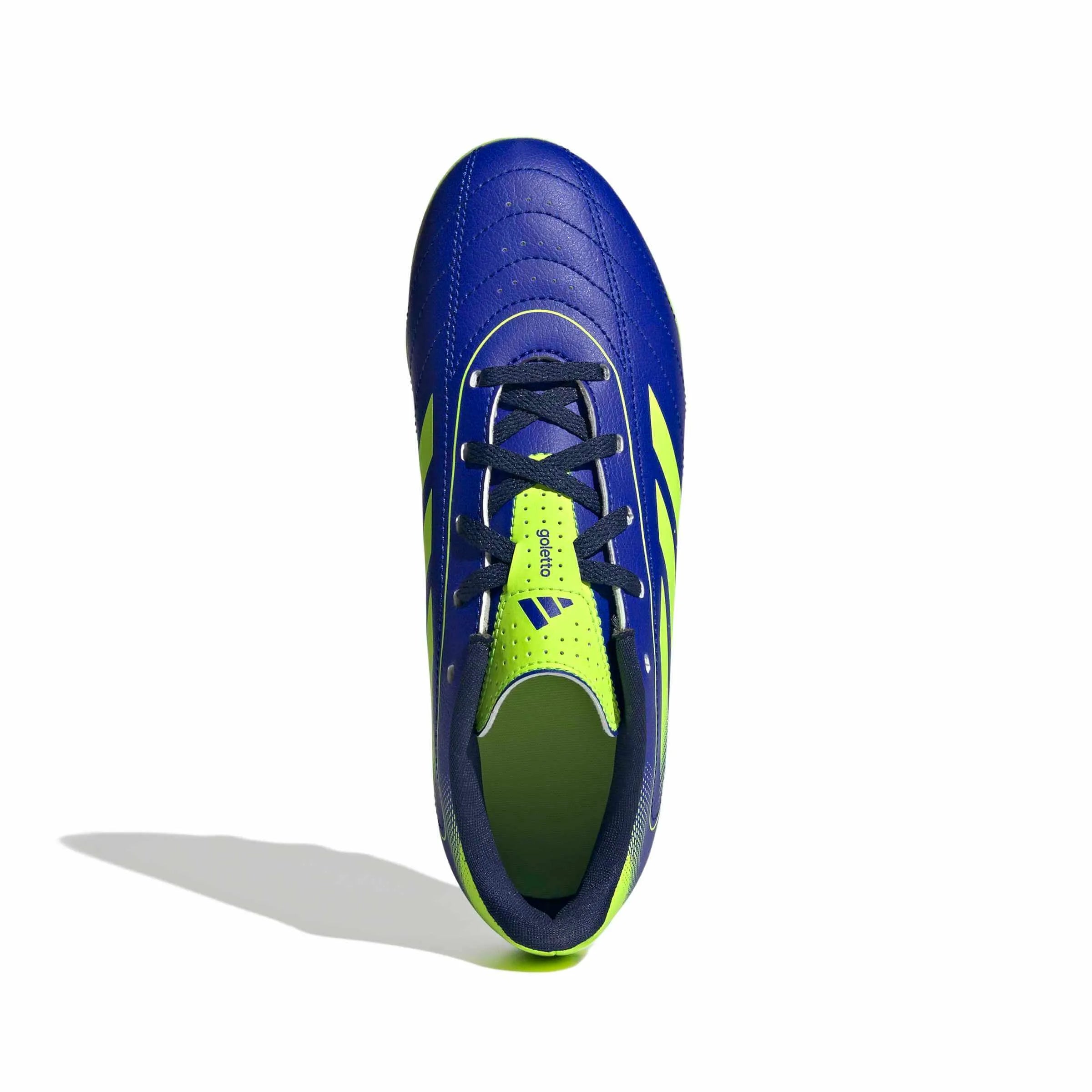 adidas Kid's Goletto IX Firm-Multi Ground Soccer Cleats Lucid Blue - Lucid Lemon - Dark Blue (Top)