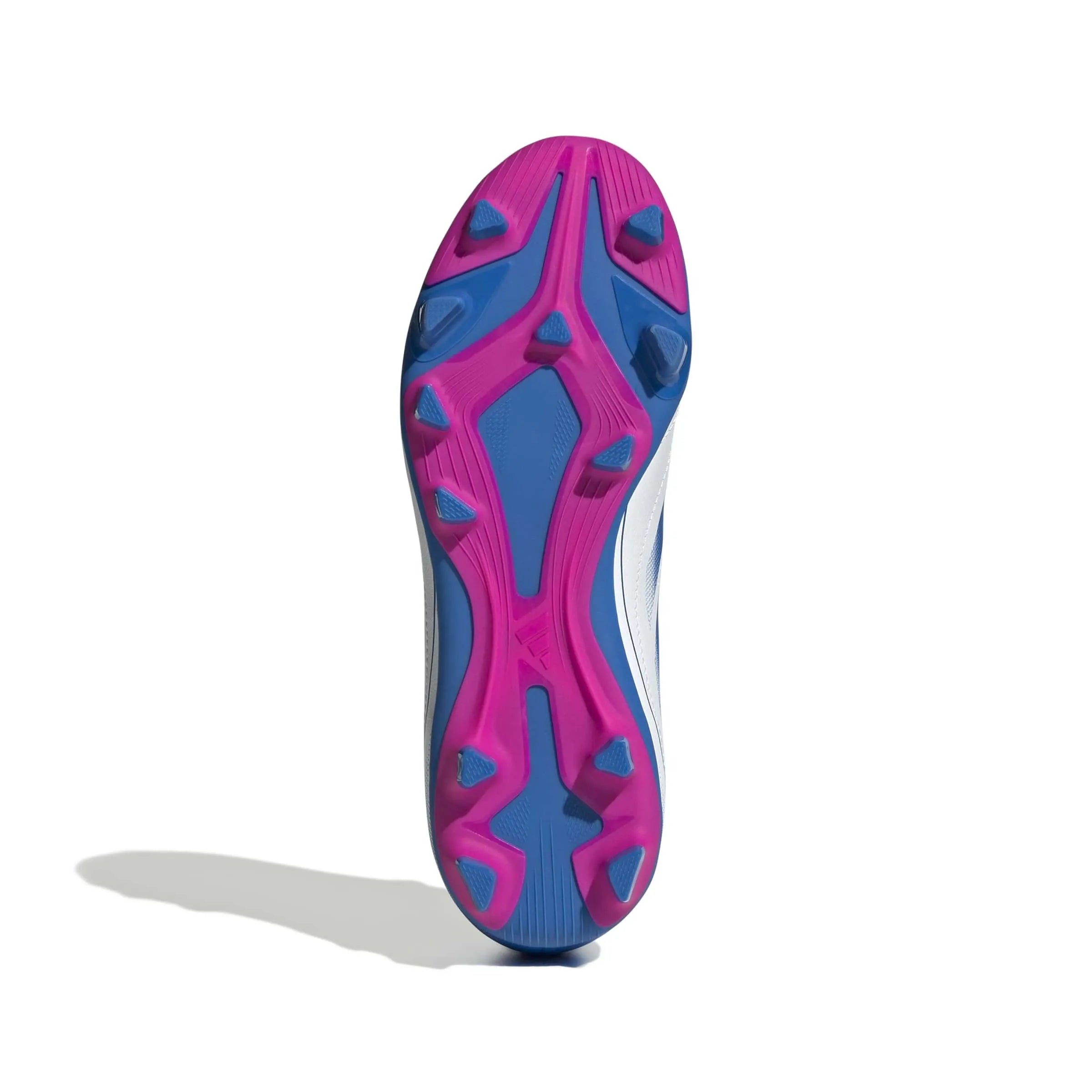 adidas Kid's Goletto IX Laceless Firm-Multi Ground Soccer Cleats Cloud White / Bright Royal / Team Shock Pink 2 (Bottom)