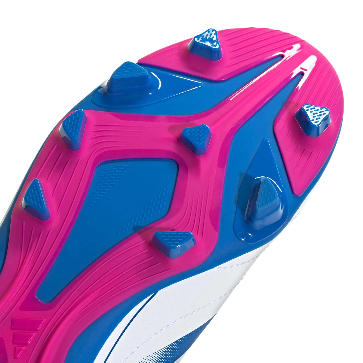 adidas Kid's Goletto IX Laceless Firm-Multi Ground Soccer Cleats Cloud White / Bright Royal / Team Shock Pink 2 (Detail 2)
