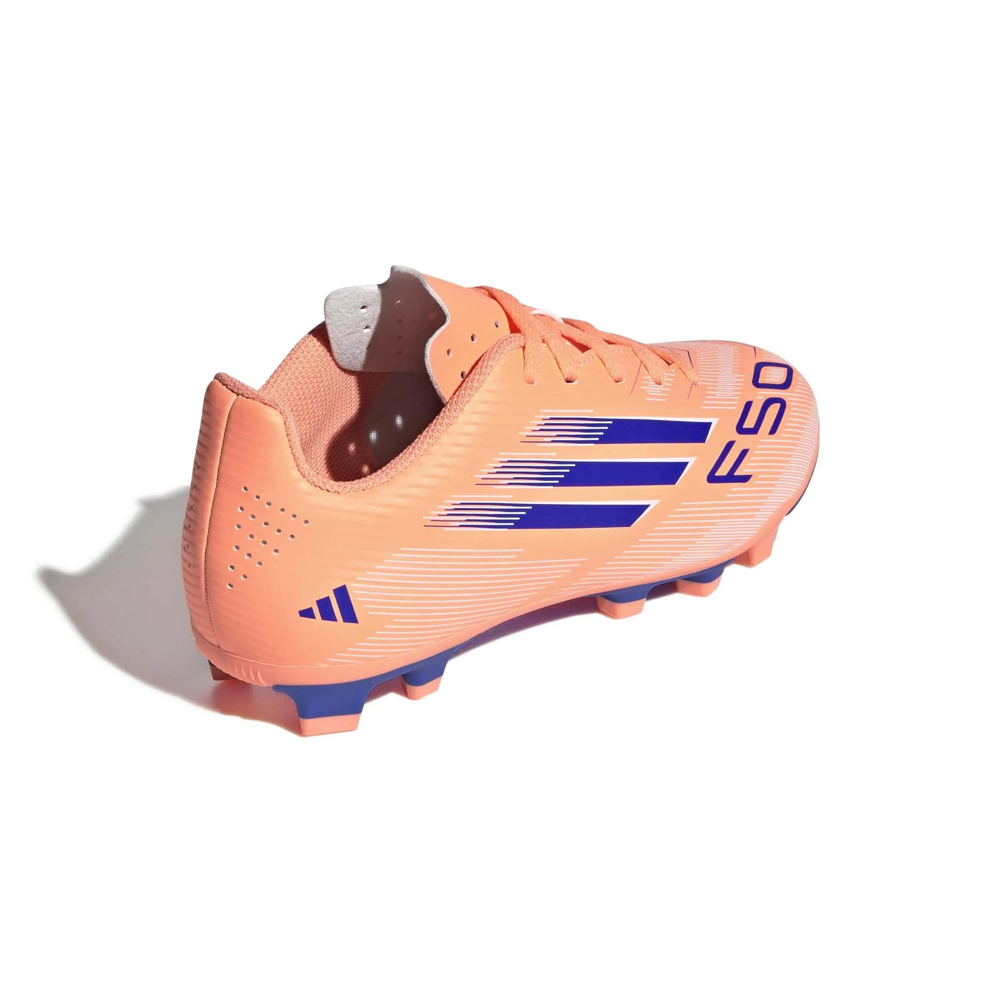 adidas Kids F50 Club Firm-Multi Ground Soccer Cleats - Coral Blaze Pack (FA25) (Lateral - Back)